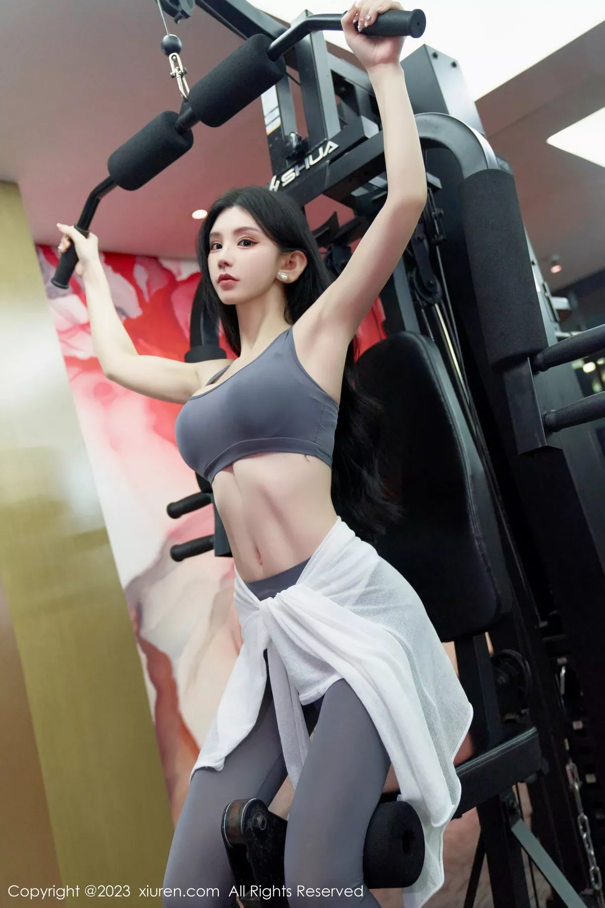 秀人集.com_[XiuRen秀人网]No.7651_女神周于希Sally酒店场景性感灰色健身服紧身秀完美身材诱惑写真91P