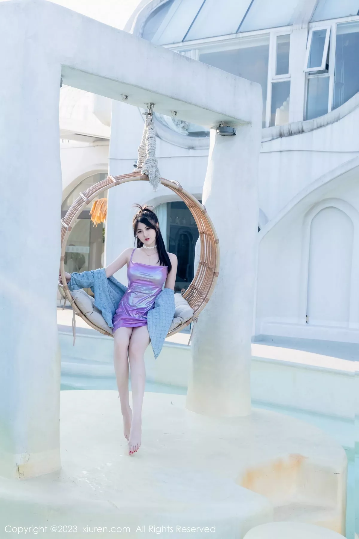 秀人集.com_[XiuRen秀人网]No.7565_模特诗诗kiki性感紫色吊带短裙+蓝灰死库水秀惹火身材诱惑写真80P