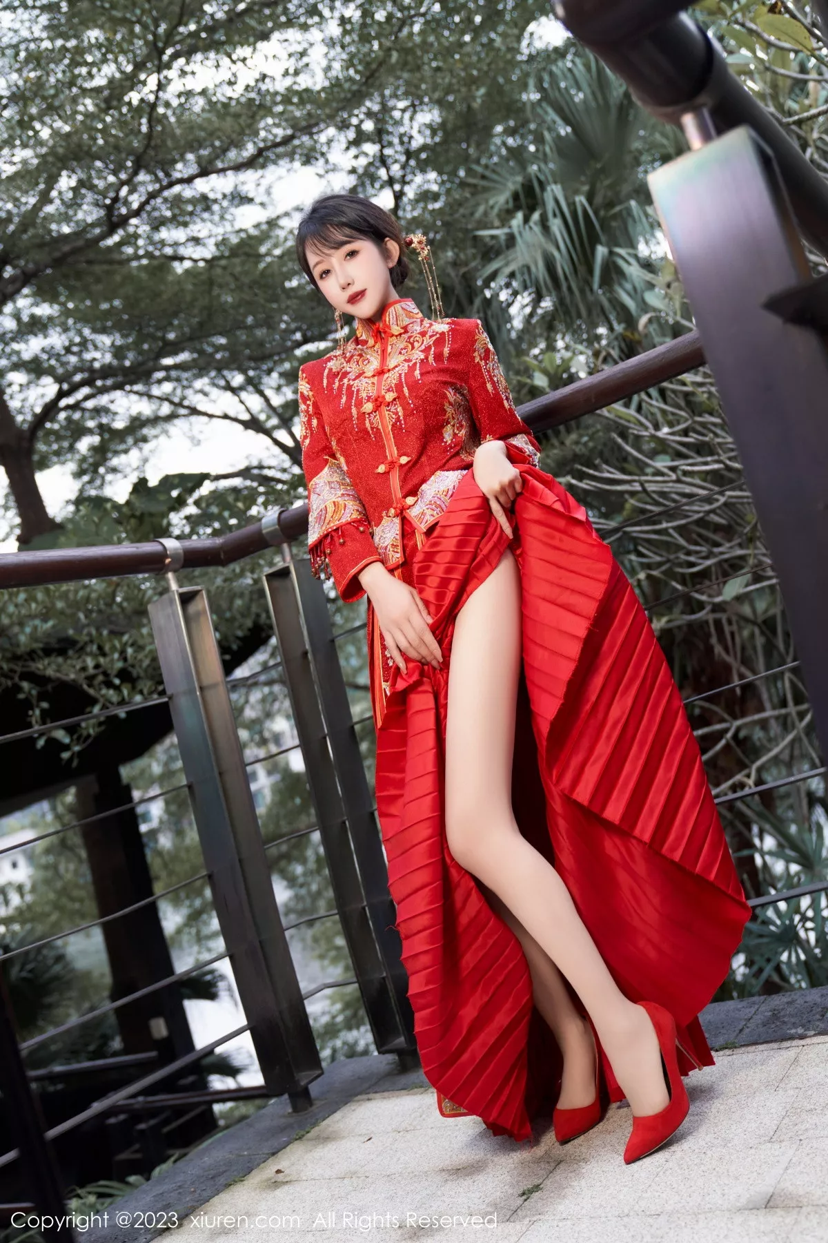 秀人集.com_[XiuRen秀人网]No.7729_模特波巧酱专属新娘主题性感红色蕾丝内衣配超薄肉丝诱惑写真90P