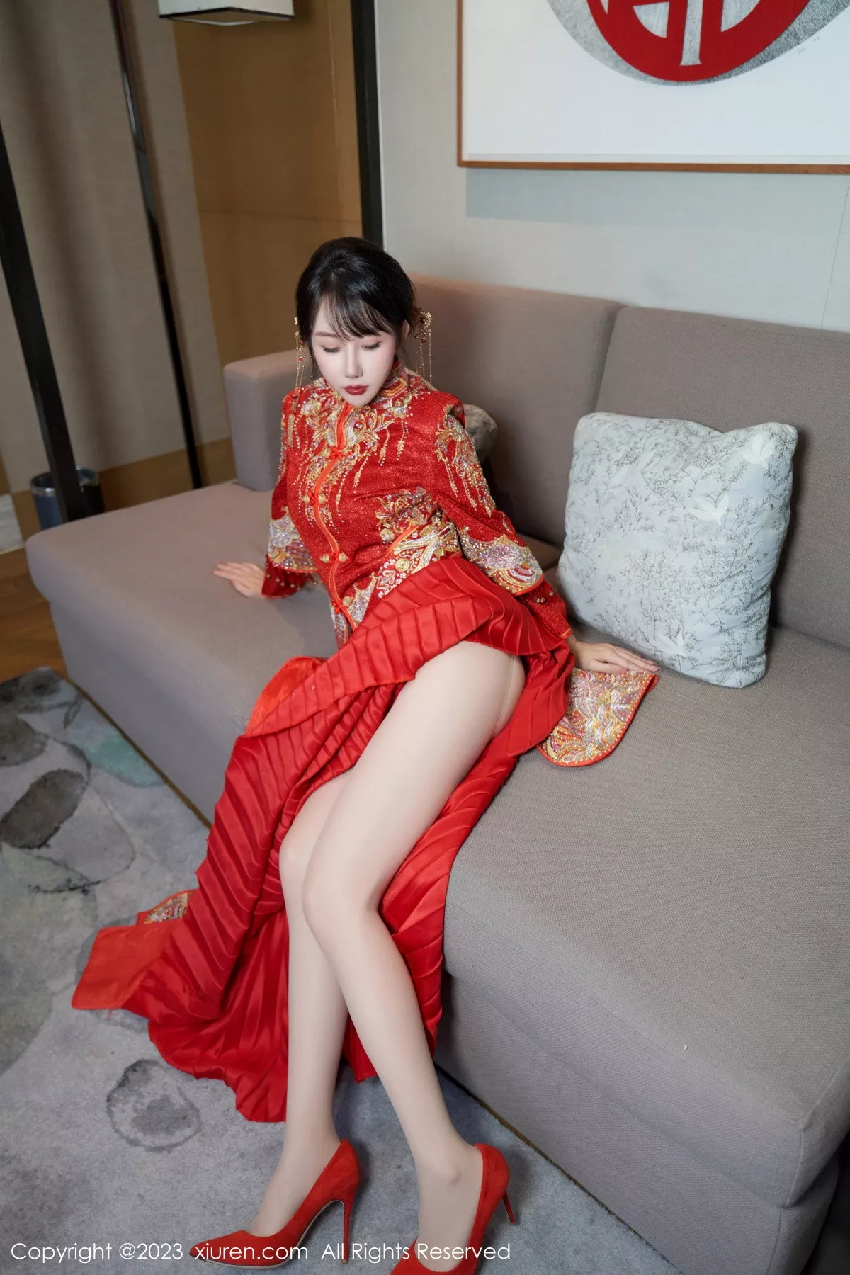 秀人集.com_[XiuRen秀人网]No.7729_模特波巧酱专属新娘主题性感红色蕾丝内衣配超薄肉丝诱惑写真90P