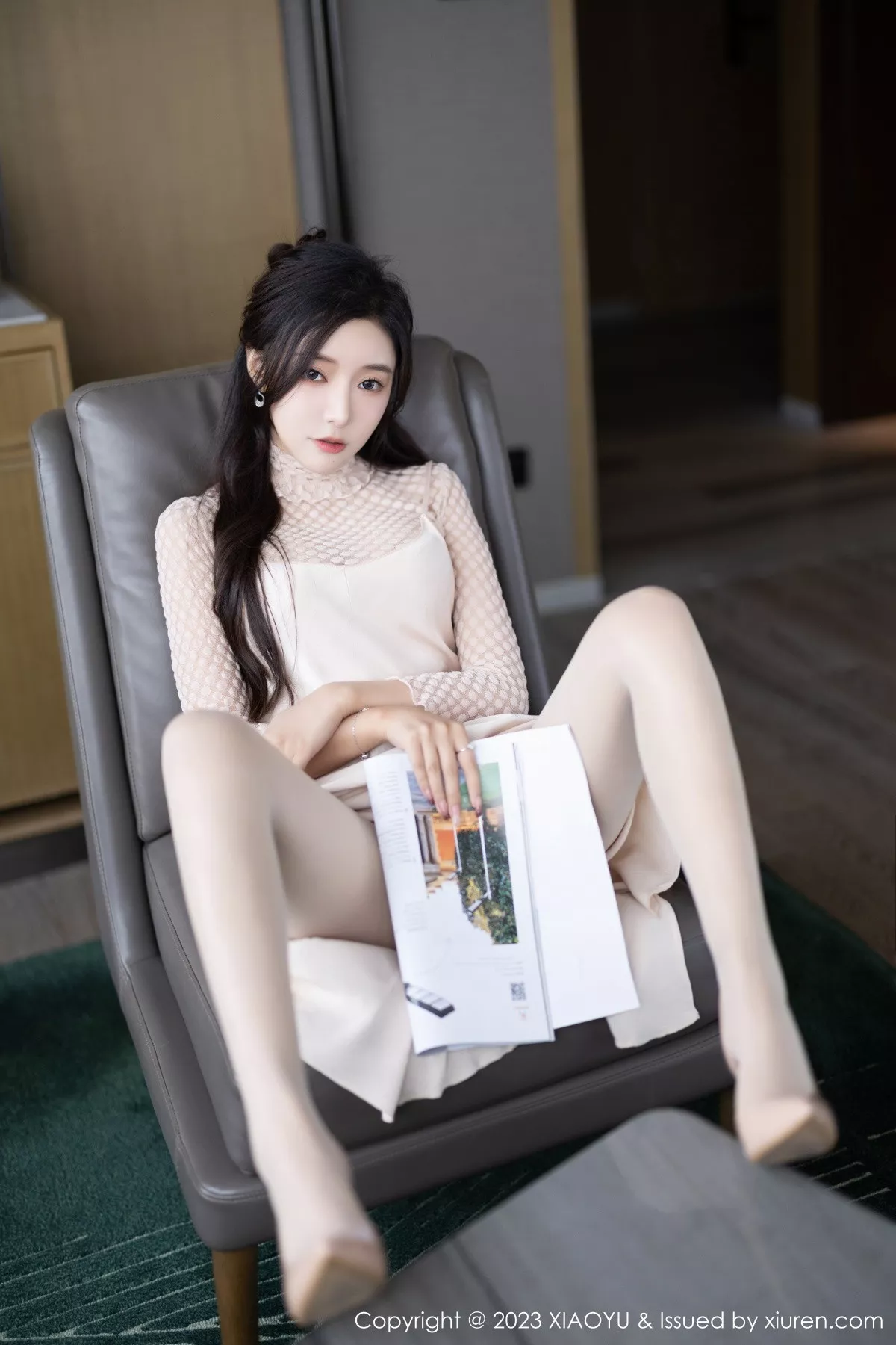 秀人集.com_[XiaoYu画语界]Vol.1157_女神王馨瑶淡黄色连衣短裙+性感网纱情趣服秀惹火身材诱惑写真85P