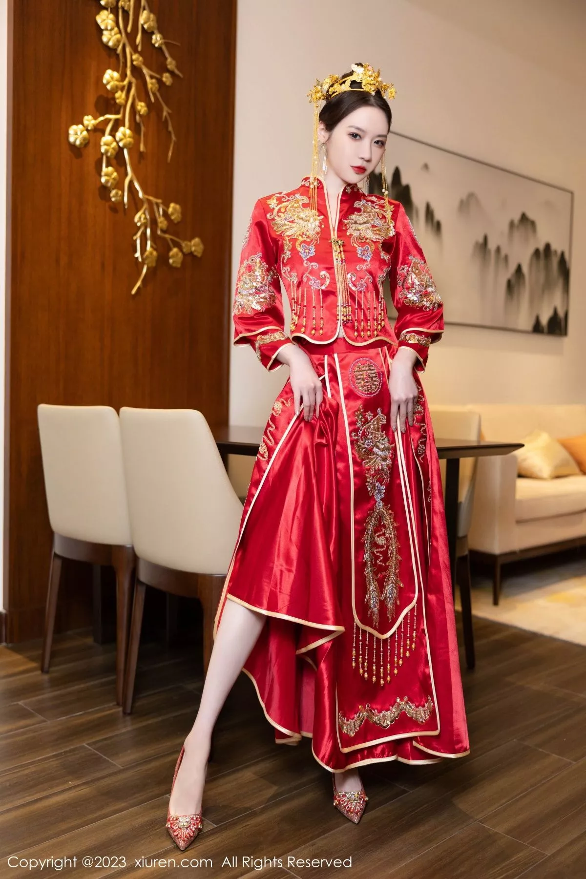 秀人集.com_[XiuRen秀人网]No.7766_模特梦心玥性感红色中式婚服露红色薄透肚兜内衣撩人诱惑写真88P