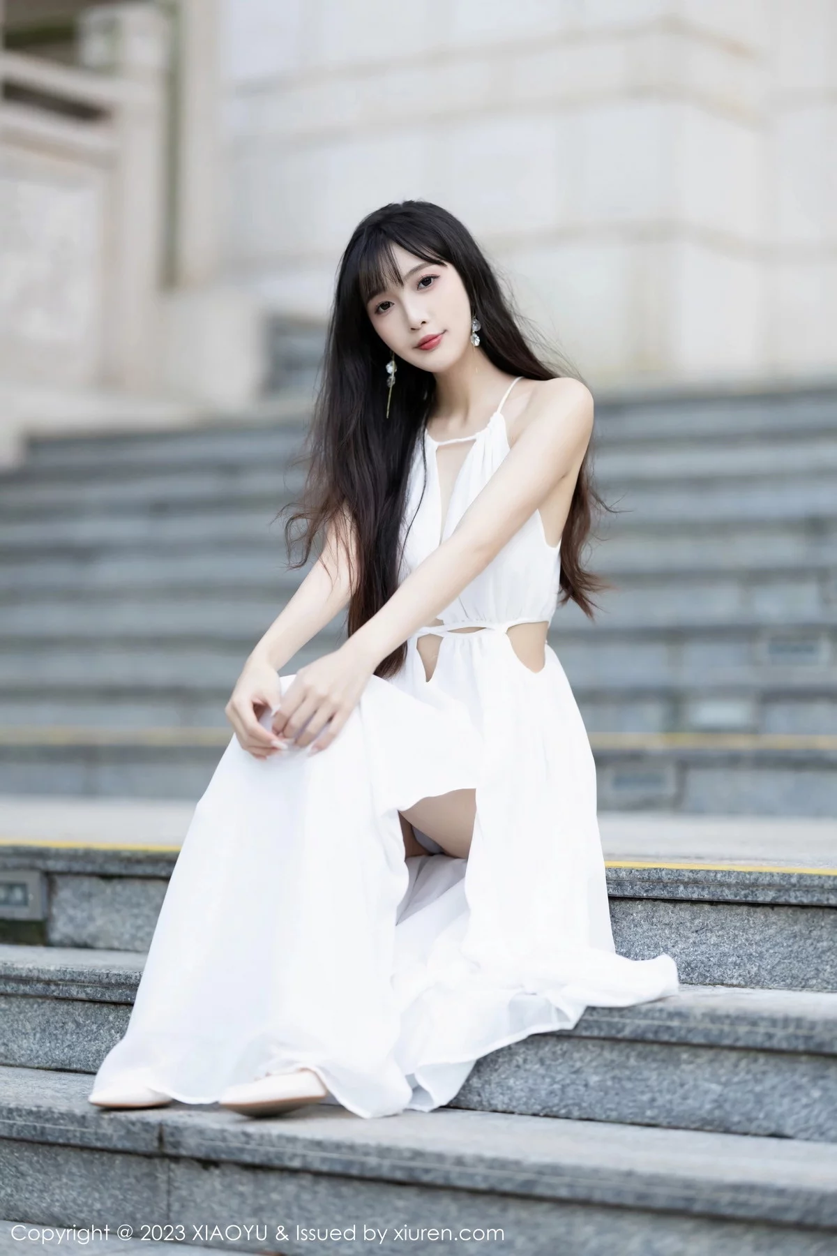 秀人集.com_[XiaoYu画语界]Vol.1161_模特林星阑性感白色连衣长裙+黑色情趣服饰秀曼妙身姿诱惑写真80P