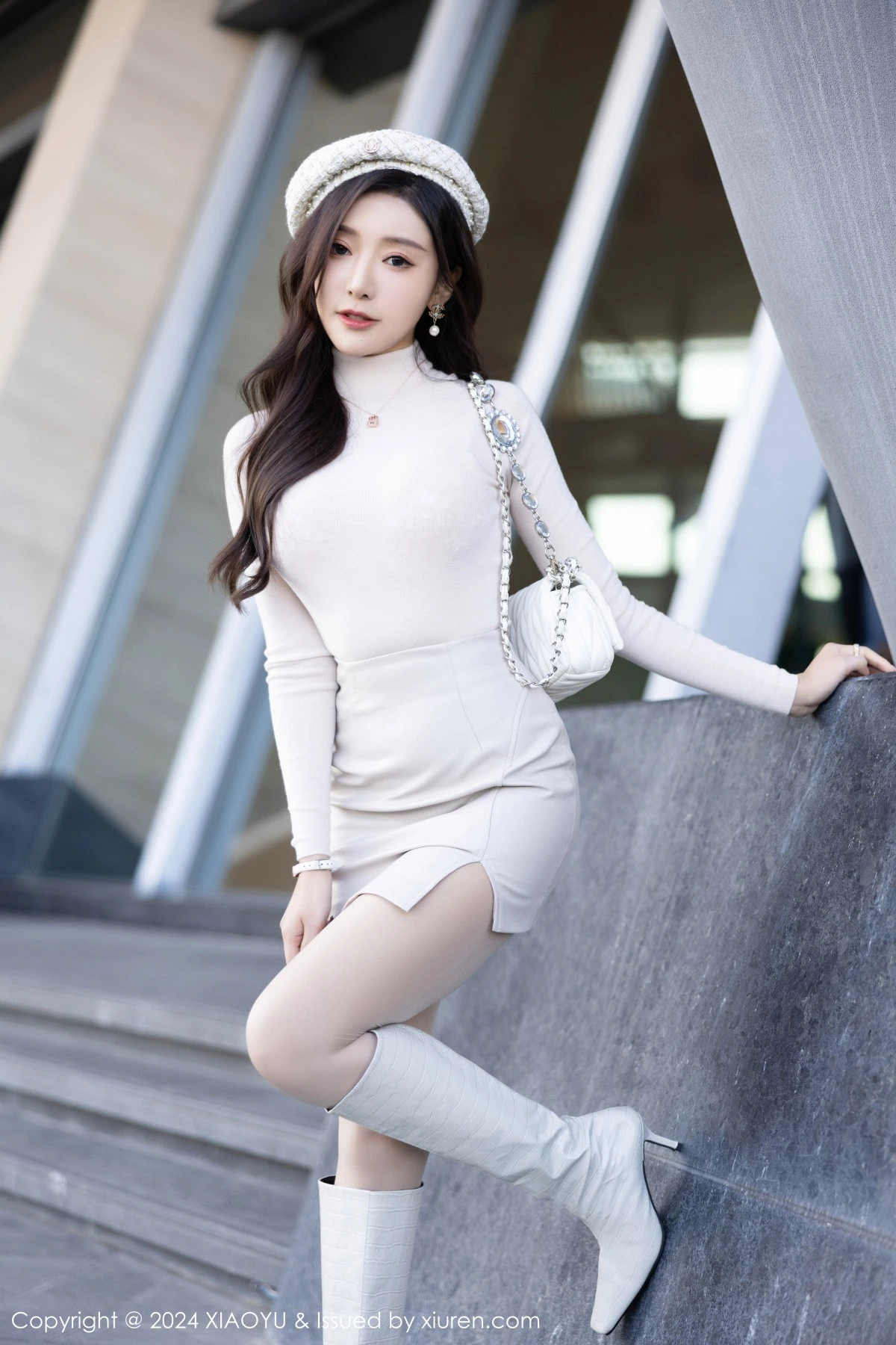 秀人集.com_[XiaoYu画语界]Vol.1194_女神王馨瑶yanni性感白色连衣裙露粉色内衣配超薄肉丝诱惑写真84P