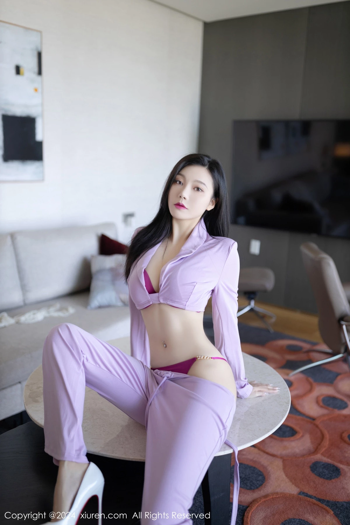 秀人集.com_[XiuRen秀人网]No.8006_模特安然anran性感淡粉套装露紫红色内衣配白丝袜完美诱惑写真80P