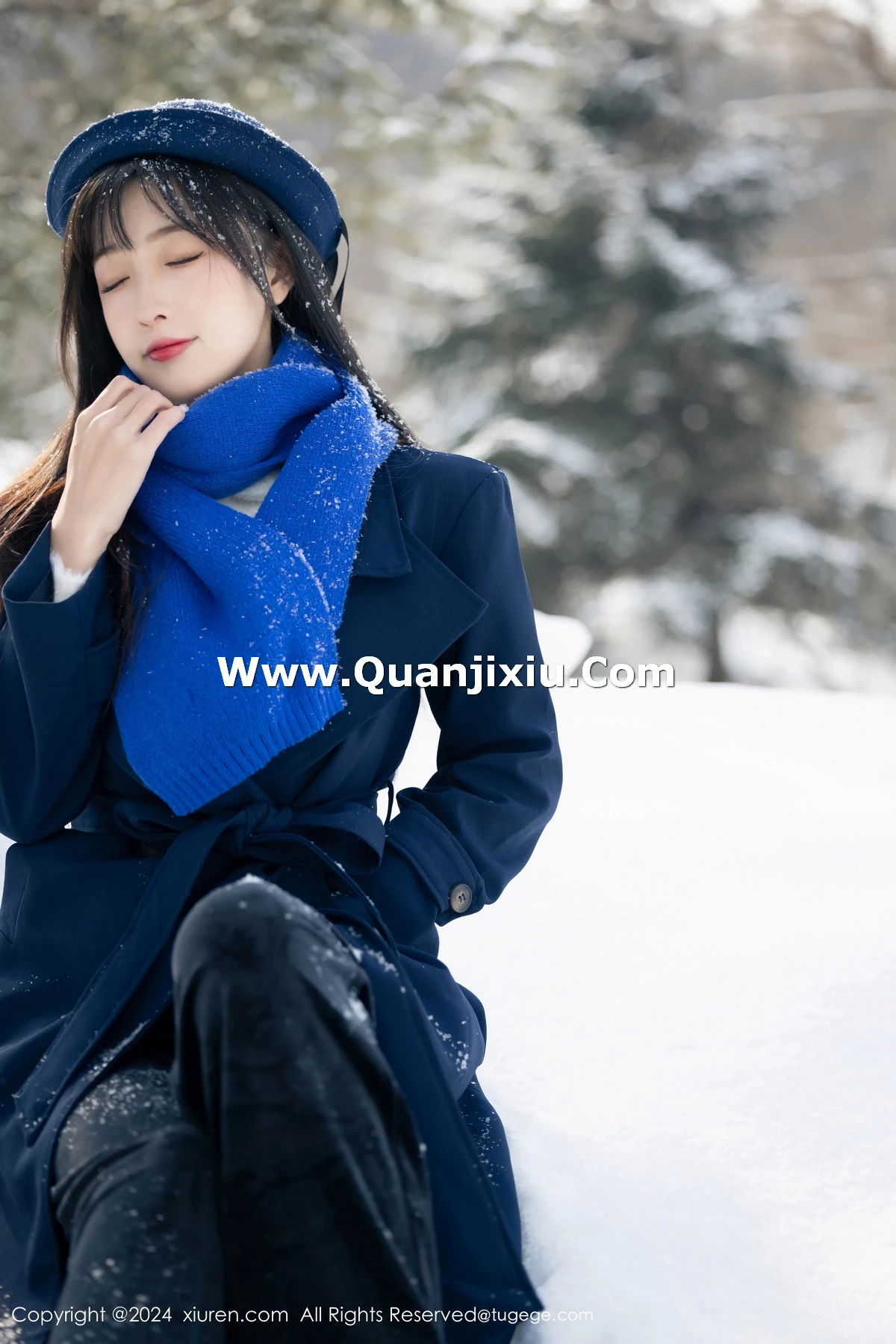 秀人集.com_[XiuRen秀人网]No.8325_模特林星阑雪地场景+性感黑色蕾丝情趣内衣配黑丝吊袜诱惑写真88P