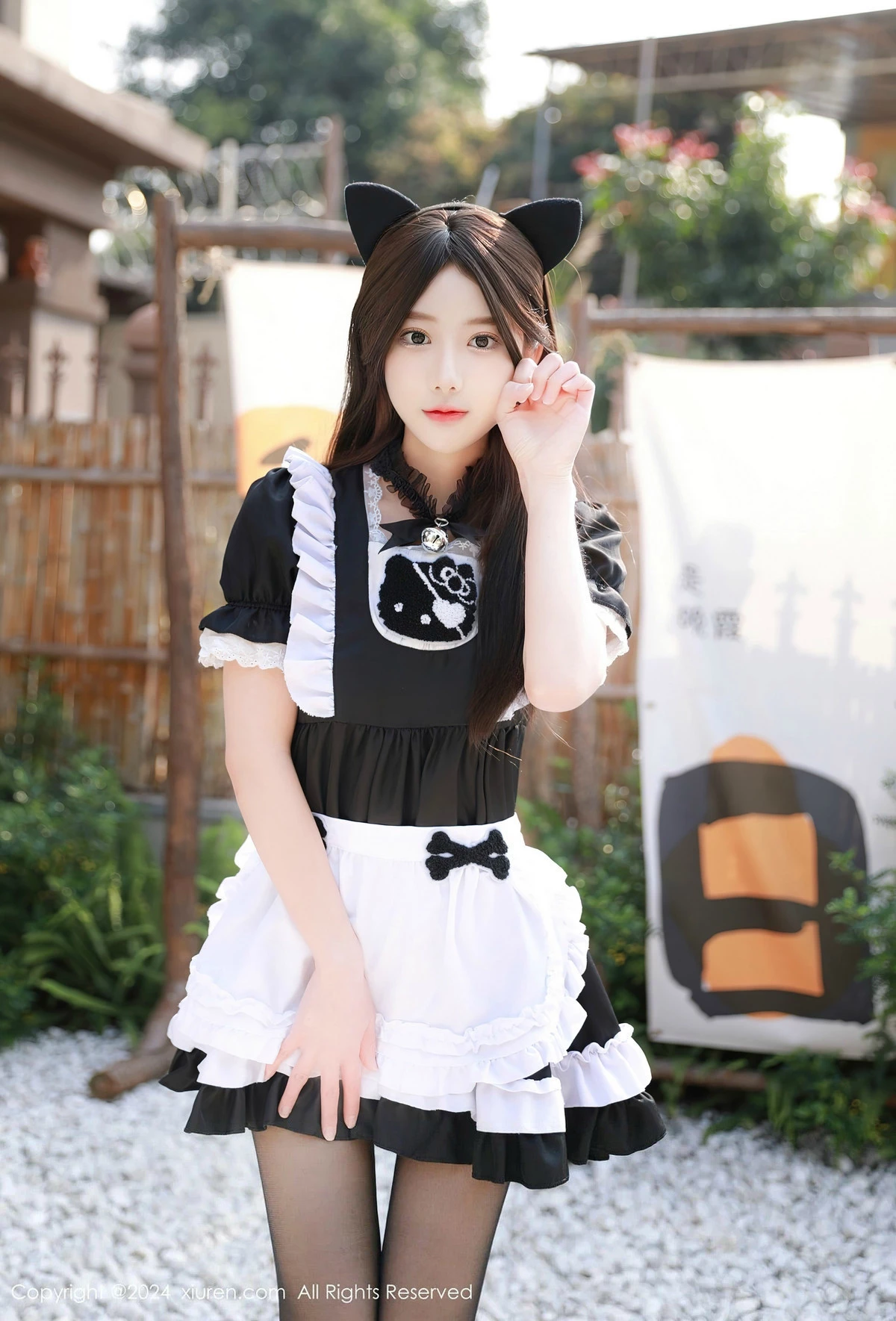 秀人集.com_[XiuRen秀人网]No.8351_模特桃妖夭性感黑色女仆服饰配超薄无内黑丝秀娇美身段诱惑写真89P