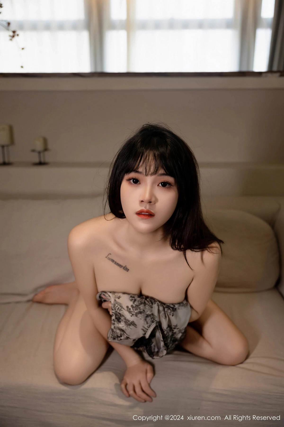 秀人集.com_[XiuRen秀人网]No.8434_模特唐安诺性感带图案连衣短裙露黑色内衣秀曼妙身姿诱惑写真59P