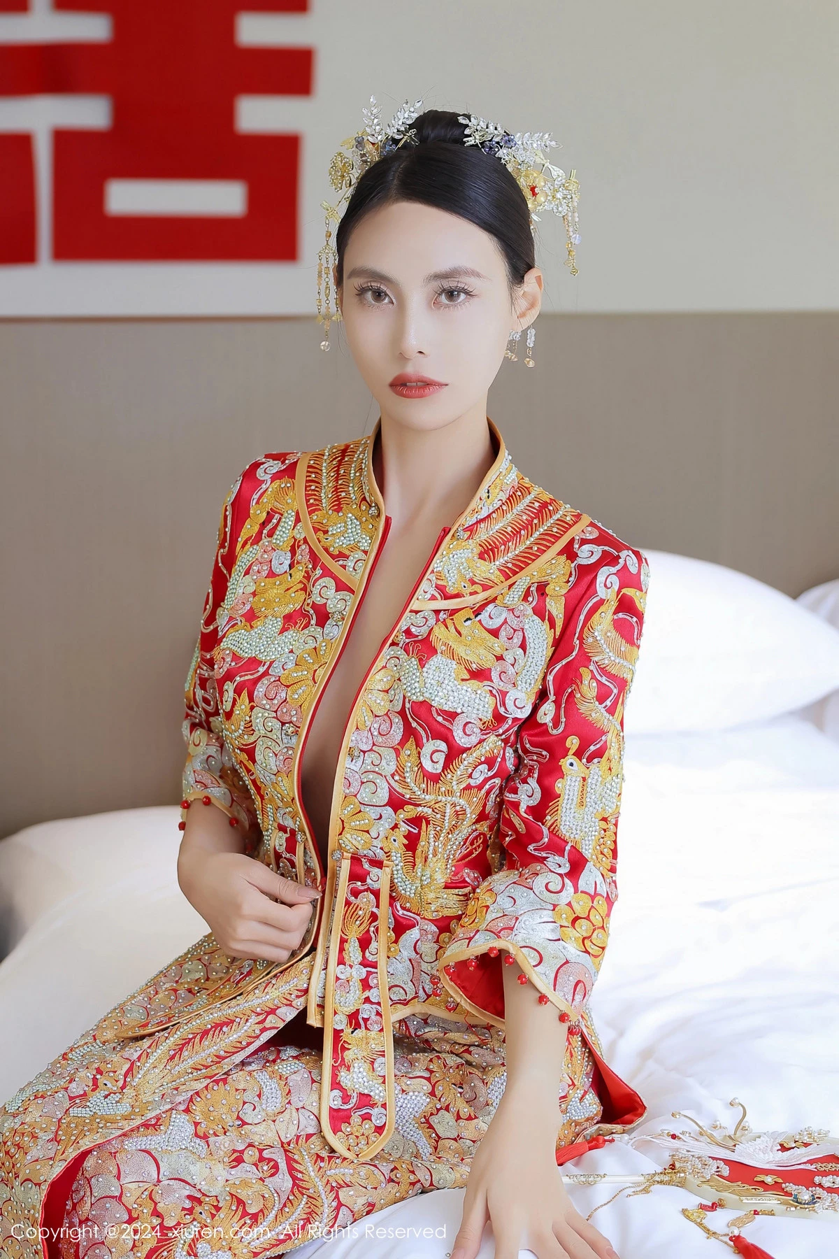 秀人集.com_[XiuRen秀人网]No.8534_模特Lingyu69新娘主题性感红色中式新娘服饰秀惹火身段诱惑写真77P