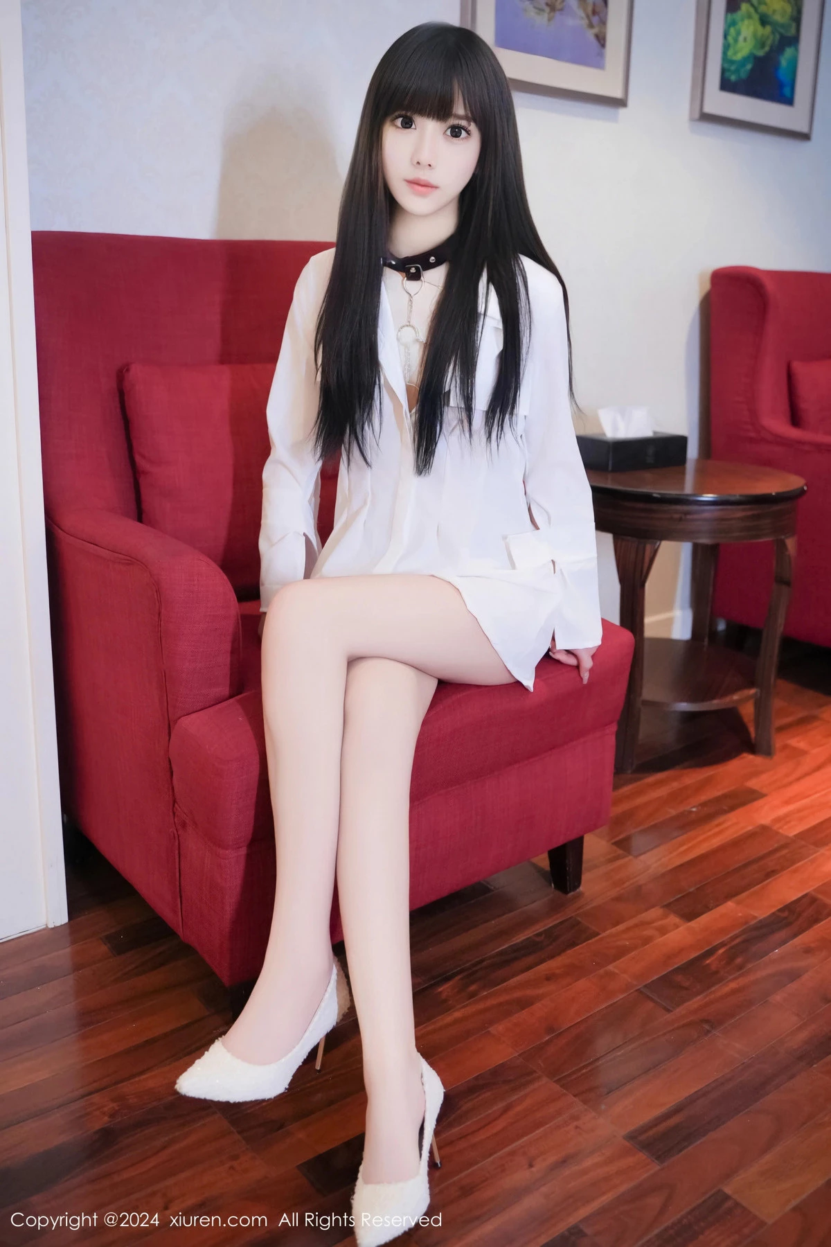 秀人集.com_[XiuRen秀人网]No.8573_模特沐言yanyan性感白色T恤露黑色情趣服饰秀柔美身姿诱惑写真78P