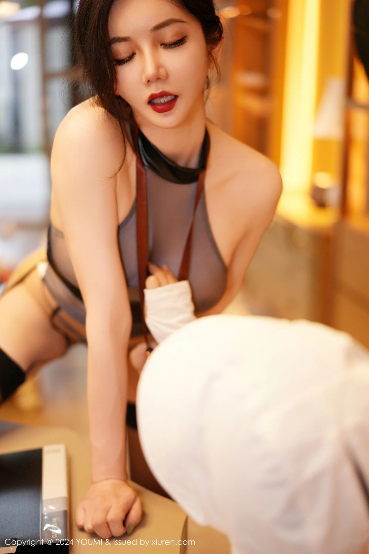 秀人集.com_[YouMi尤蜜荟]Vol.1071_模特心妍小公主黑色轻透情趣服饰配黑丝吊袜秀惹火身材诱惑写真72P