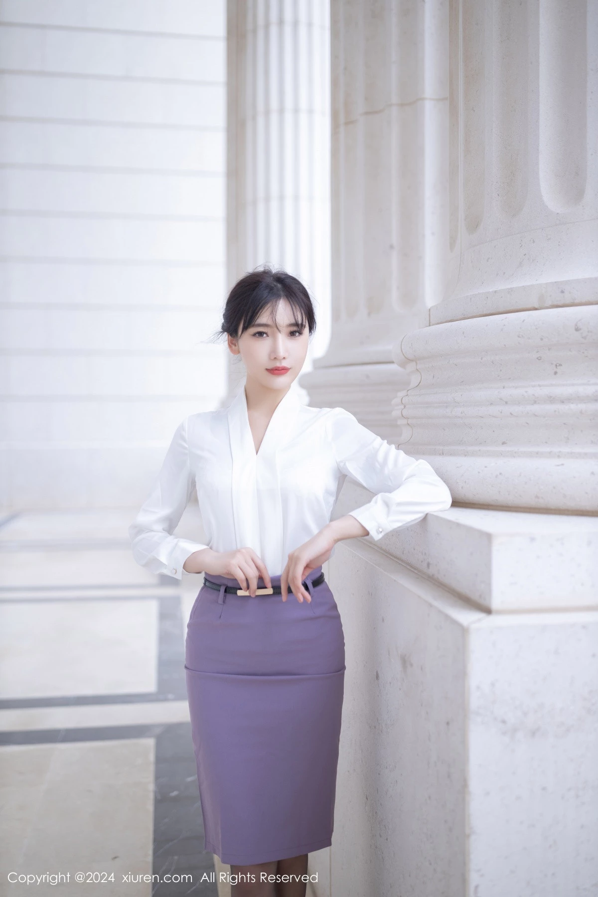 秀人集.com_[XiuRen秀人网]No.8700_模特陆萱萱性感白T配紫短裙露白色内衣配超薄黑丝极致魅惑写真81P