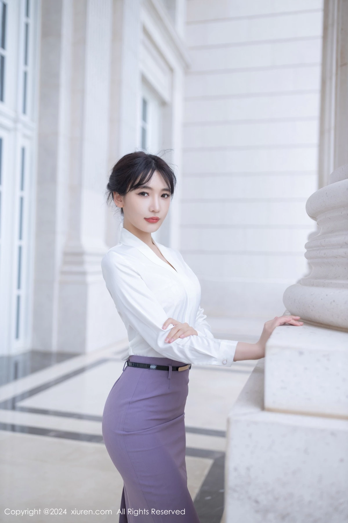 秀人集.com_[XiuRen秀人网]No.8700_模特陆萱萱性感白T配紫短裙露白色内衣配超薄黑丝极致魅惑写真81P