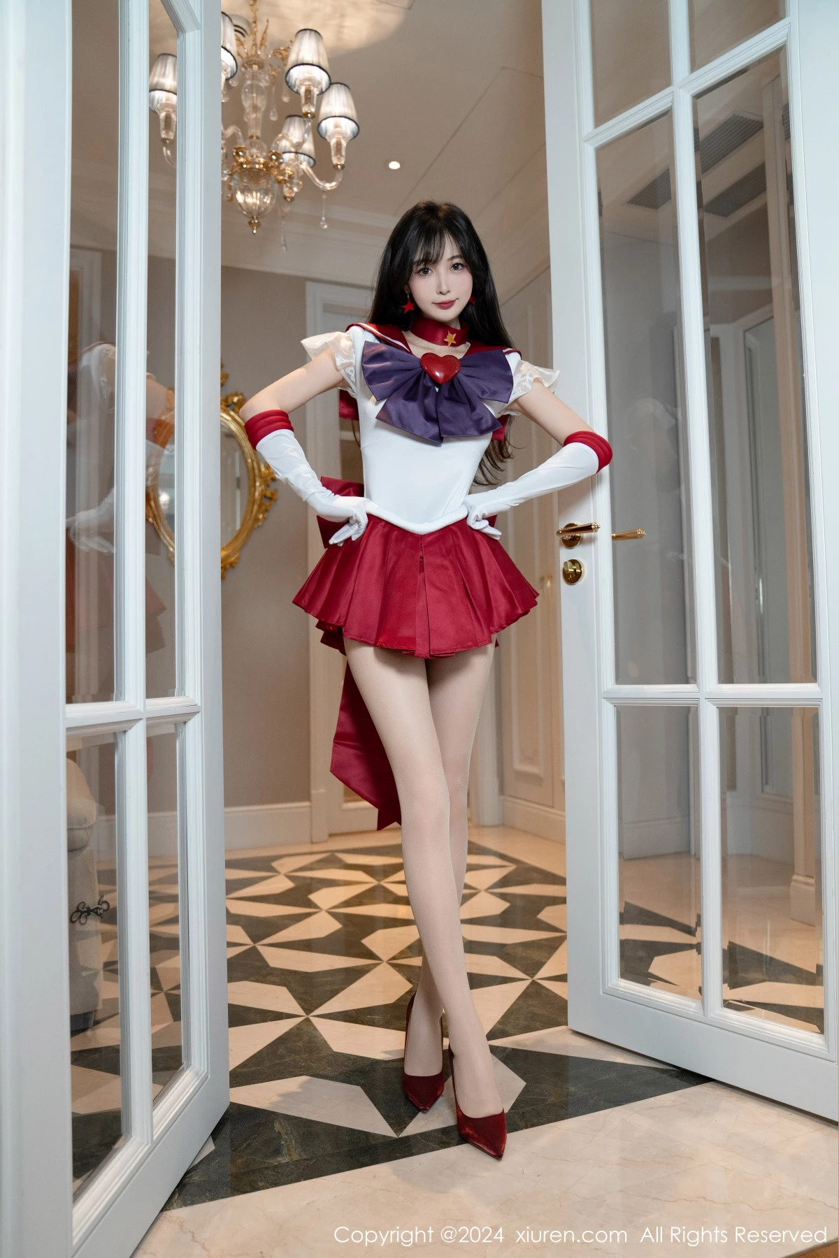 秀人集.com_[XiuRen秀人网]No.8800_模特林星阑性感白色上衣配红短裙露超薄肉丝秀曼妙身姿诱惑写真80P