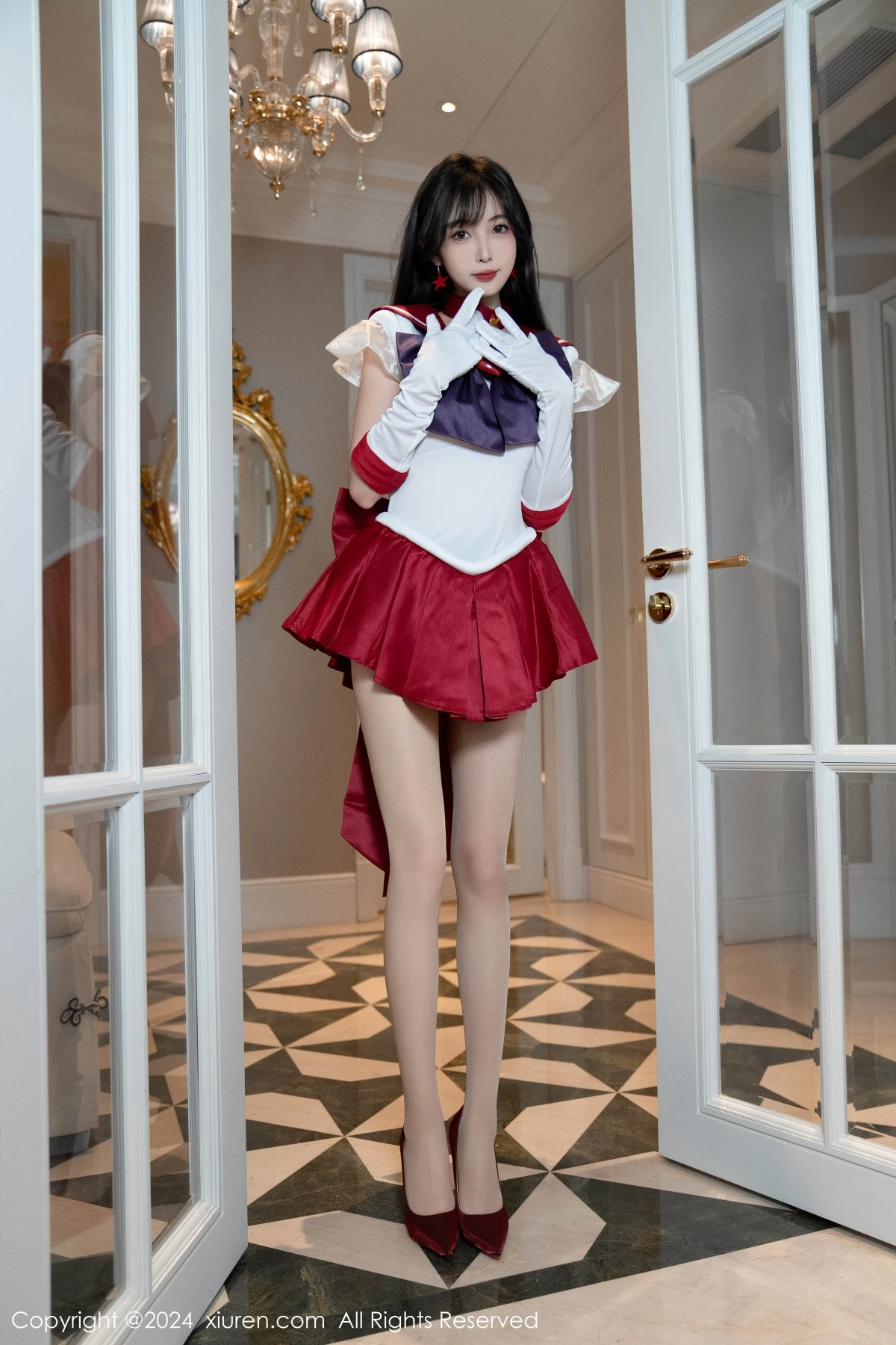 秀人集.com_[XiuRen秀人网]No.8800_模特林星阑性感白色上衣配红短裙露超薄肉丝秀曼妙身姿诱惑写真80P