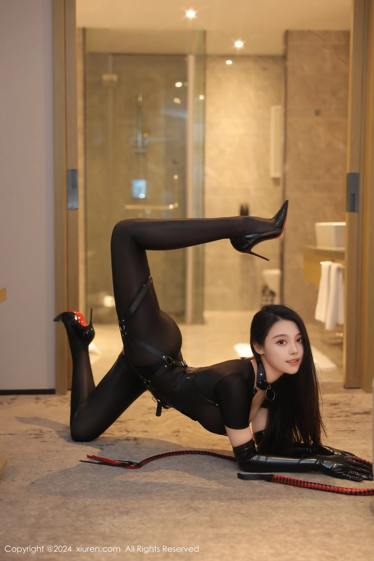 秀人集.com_[XiuRen秀人网]No.8823_模特清妙性感黑色轻透连体丝袜配黑色内裤秀翘臀美腿诱惑写真88P