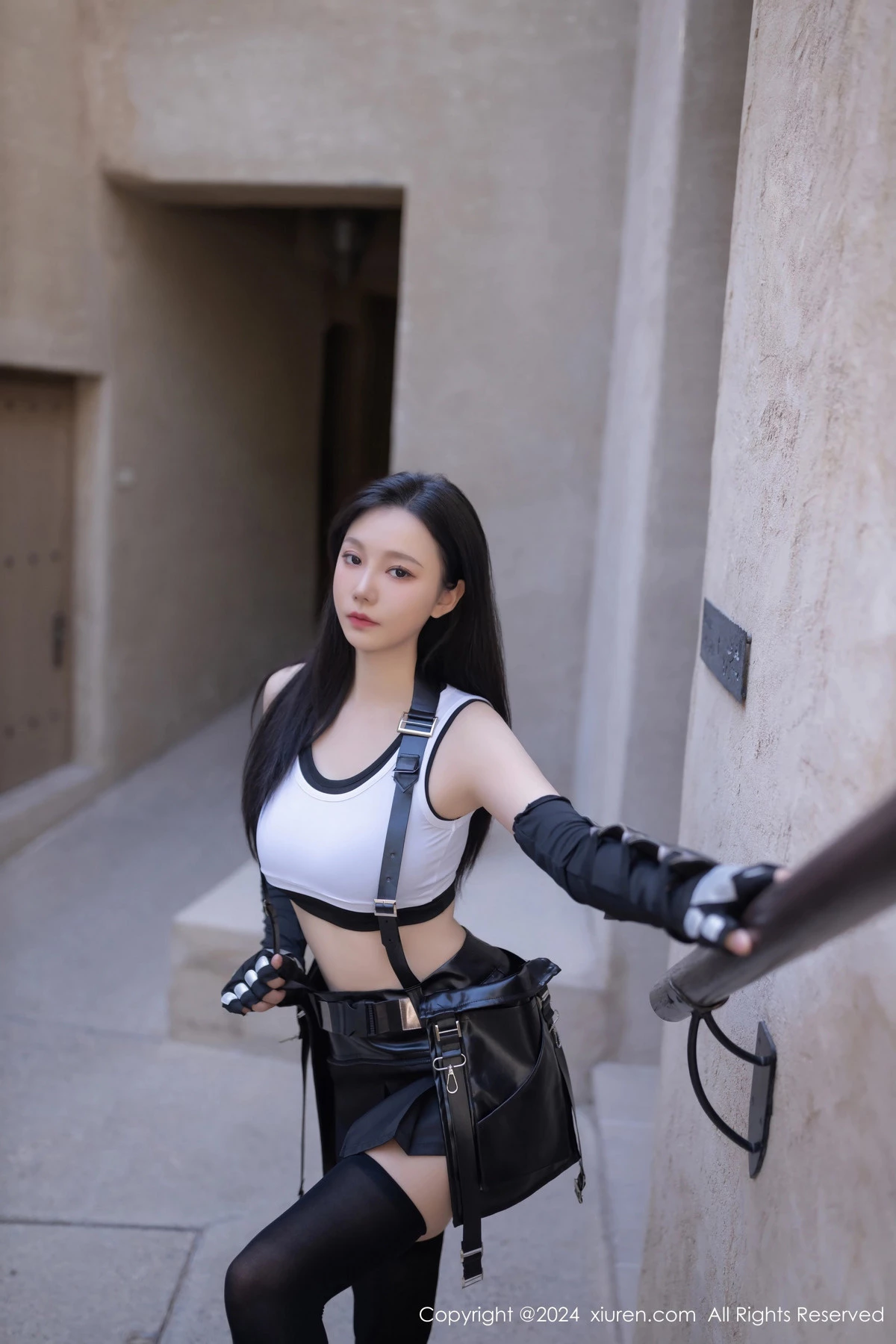 秀人集.com_[XiuRen秀人网]No.8829_模特安然anran性感CosPlay蒂法服饰配黑丝袜秀柔美身姿诱惑写真80P