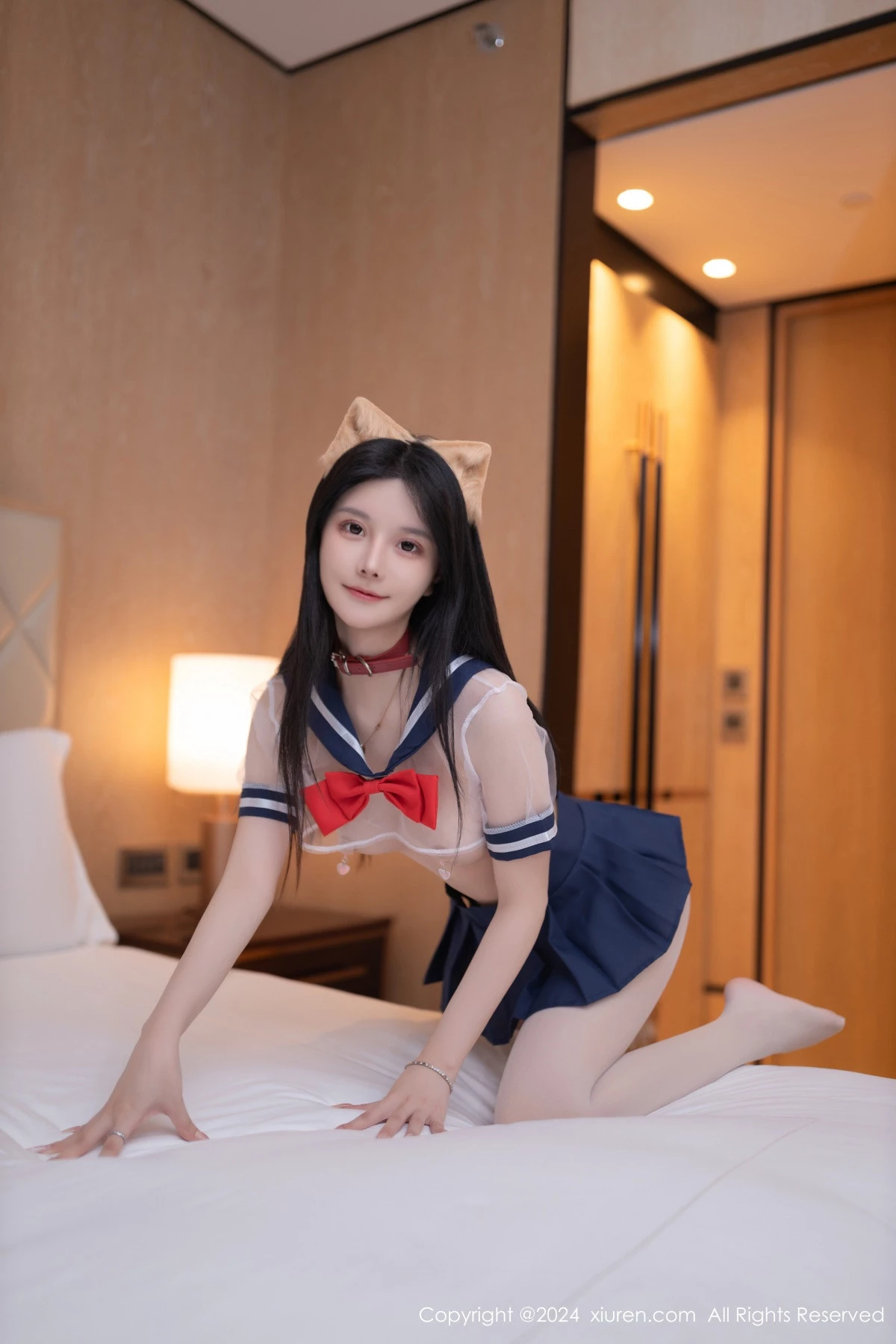 秀人集.com_[XiuRen秀人网]No.8742_模特幼幼猫咪装扮性感透明水手服饰配白丝袜秀惹火身材诱惑写真80P