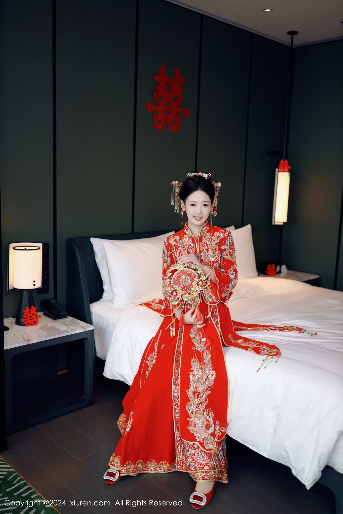 秀人集.com_[XiuRen秀人网]No.8972_模特唐安琪性感红色新娘服饰露红色内衣配超薄肉丝撩人诱惑写真79P