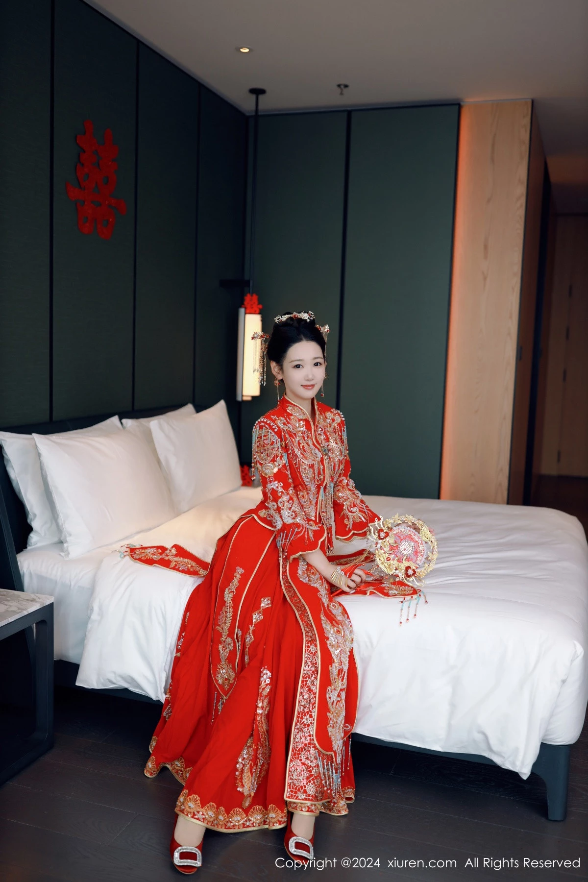 秀人集.com_[XiuRen秀人网]No.8972_模特唐安琪性感红色新娘服饰露红色内衣配超薄肉丝撩人诱惑写真79P