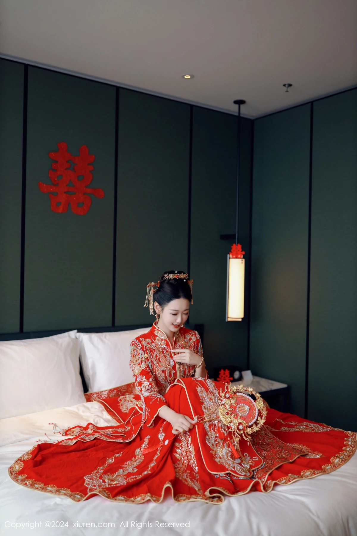 秀人集.com_[XiuRen秀人网]No.8972_模特唐安琪性感红色新娘服饰露红色内衣配超薄肉丝撩人诱惑写真79P