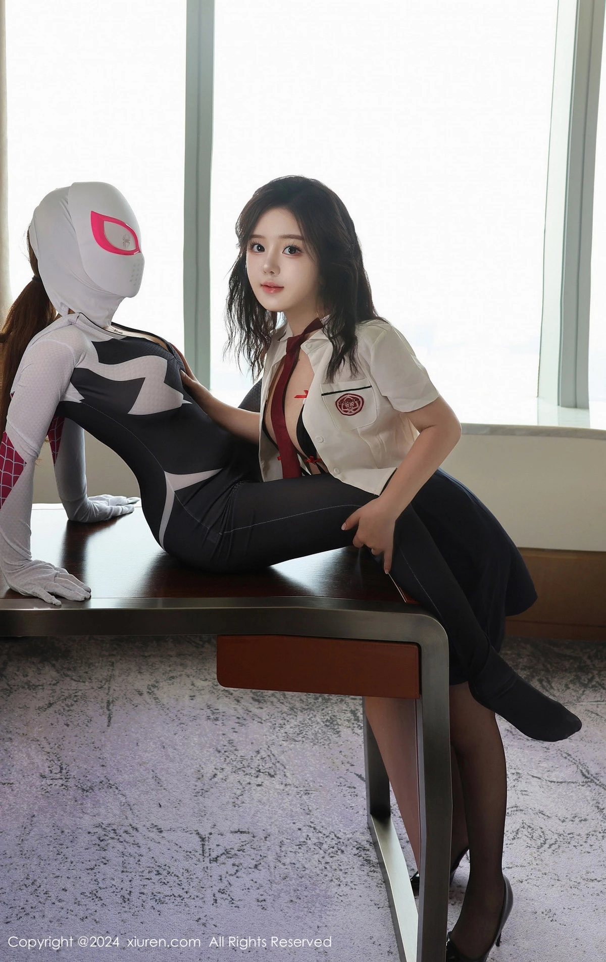 秀人集.com_[XiuRen秀人网]No.9122_模特小薯条nienie性感JK制服露黑色情趣内衣秀惹火身材诱惑写真72P