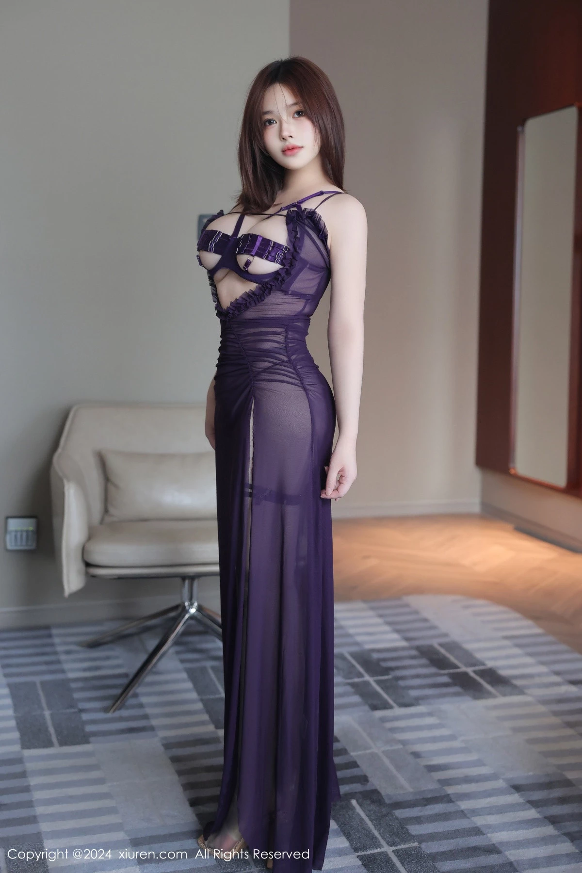 秀人集.com_[XiuRen秀人网]No.9148_模特麻布学妹性感紫色情趣服饰配灰色丝袜秀凹凸身材诱惑写真86P