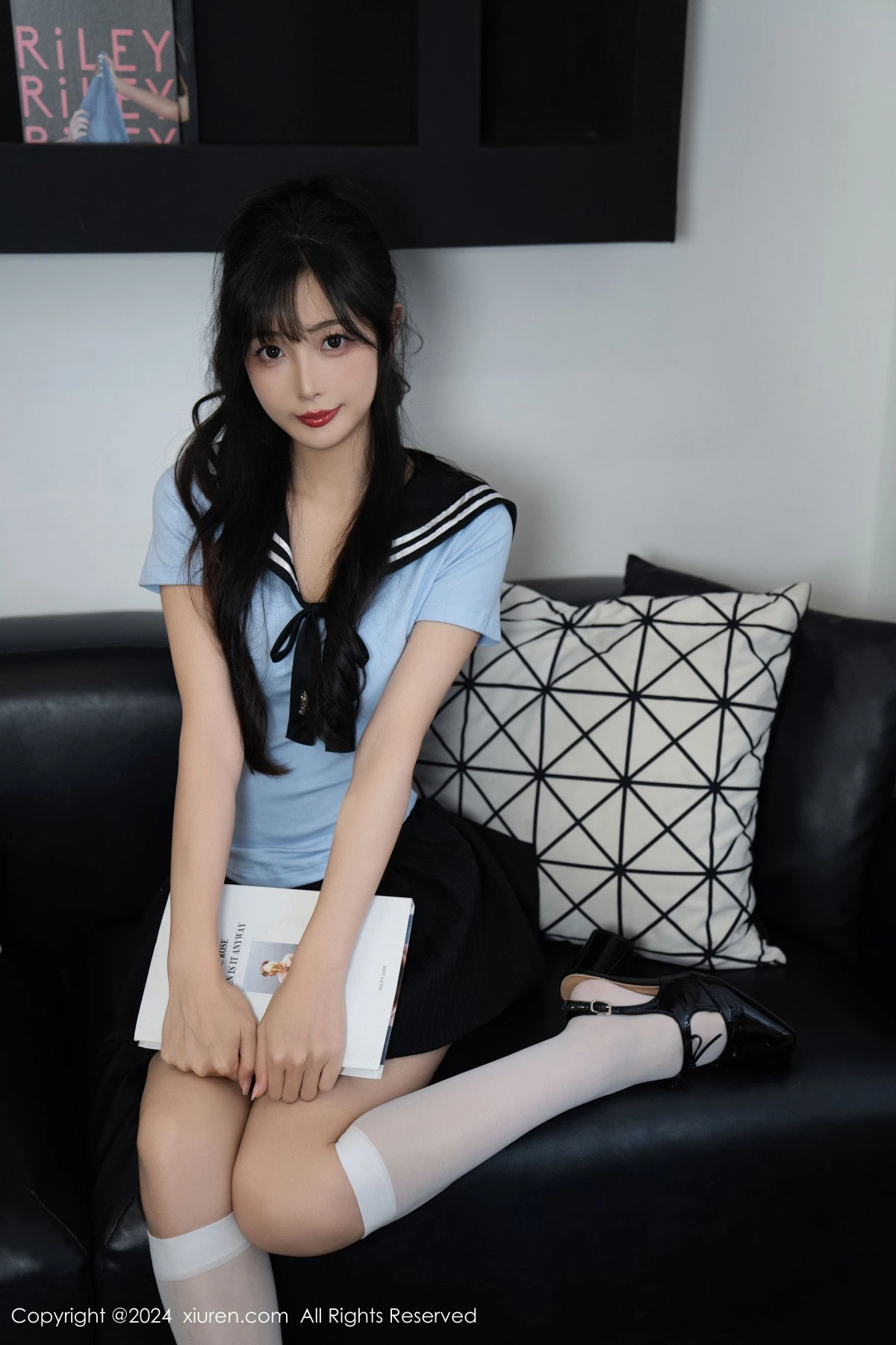 秀人集.com_[XiuRen秀人网]No.9151_模特林星阑性感蓝色JK制服+白色连体内衣秀曼妙身姿诱惑写真96P