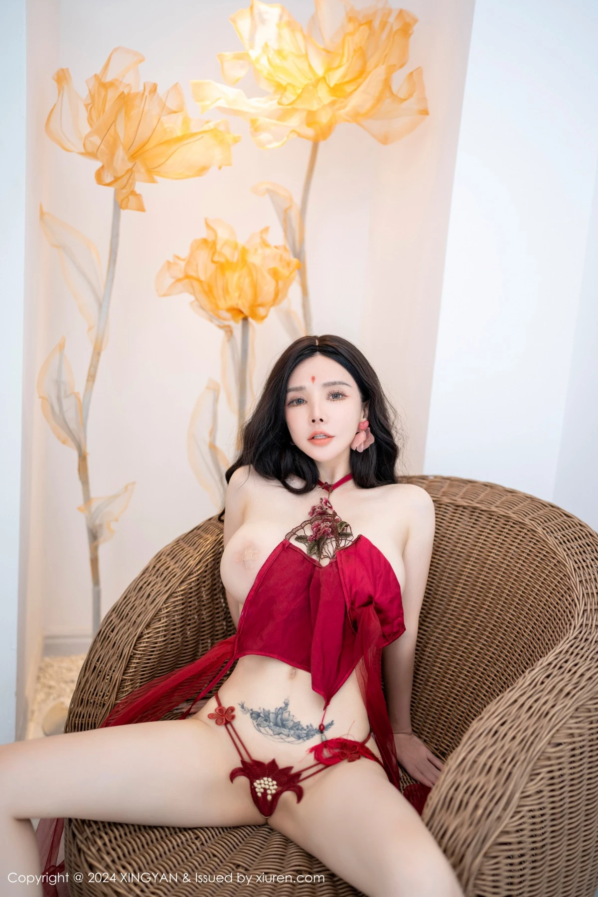 秀人集.com_[XINGYAN星颜社]VOL.270_模特潘思沁性感红色薄纱情趣服饰露丁字裤秀巨乳肥臀诱惑写真80P