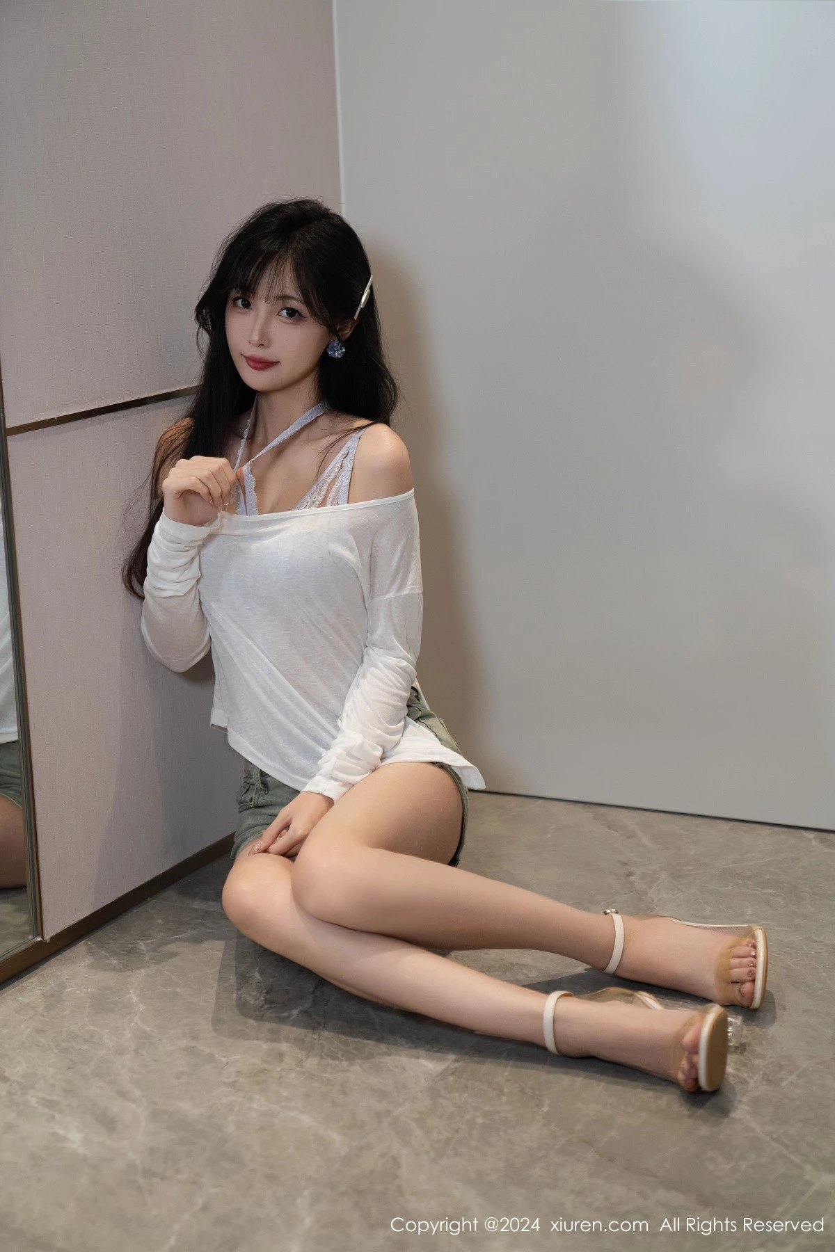 秀人集.com_[XiuRen秀人网]No.9215_模特林星阑性感蓝色情趣内衣配超短牛仔裤秀曼妙身姿迷人写真96P