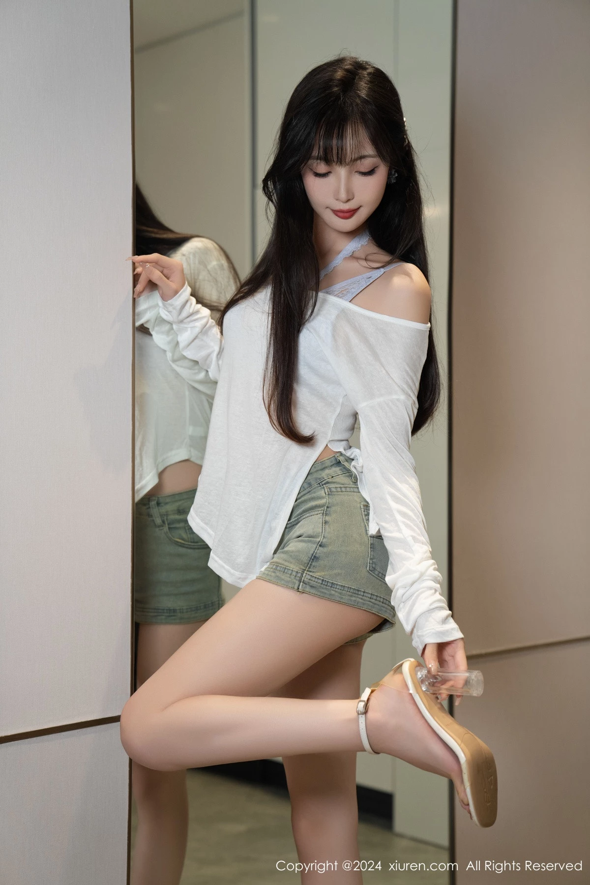 秀人集.com_[XiuRen秀人网]No.9215_模特林星阑性感蓝色情趣内衣配超短牛仔裤秀曼妙身姿迷人写真96P