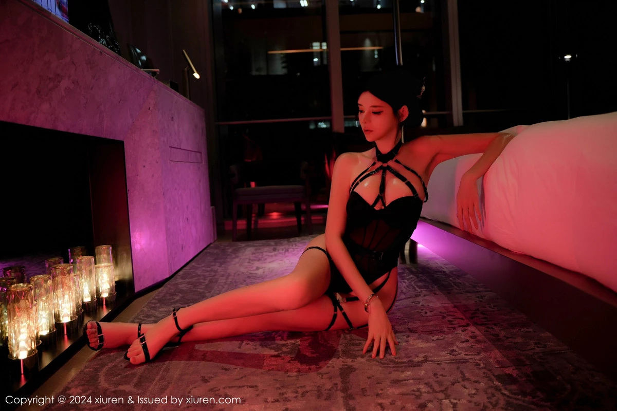 秀人集.com_[XiuRen秀人网]No.9232_新人模特果茶姐姐私房性感黑色情趣服饰秀曼妙身姿惹火诱惑写真82P