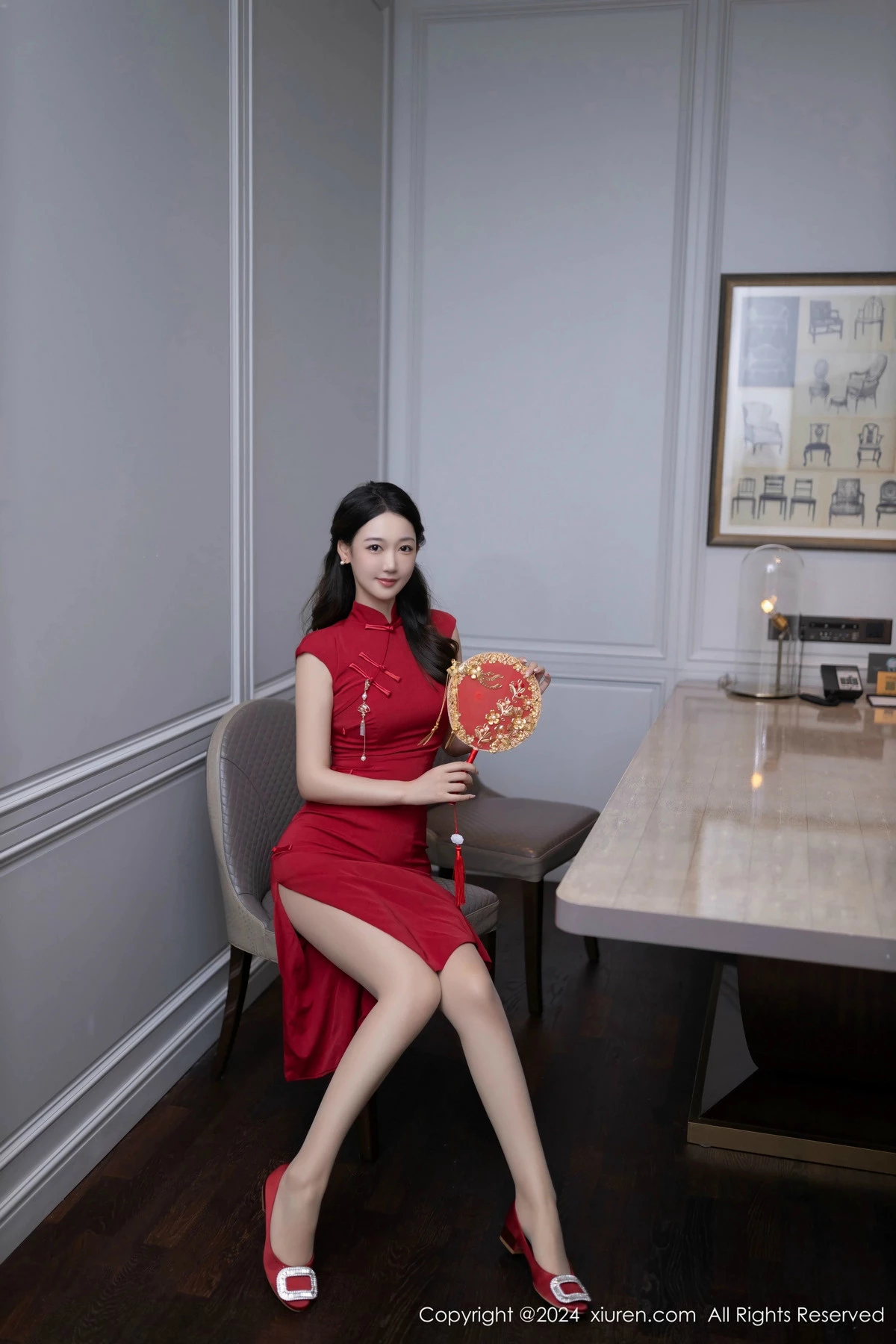 秀人集.com_[XiuRen秀人网]No.9463_模特唐安琪性感红色旗袍露红色内衣配超薄肉丝秀曼妙身姿诱惑写真81P