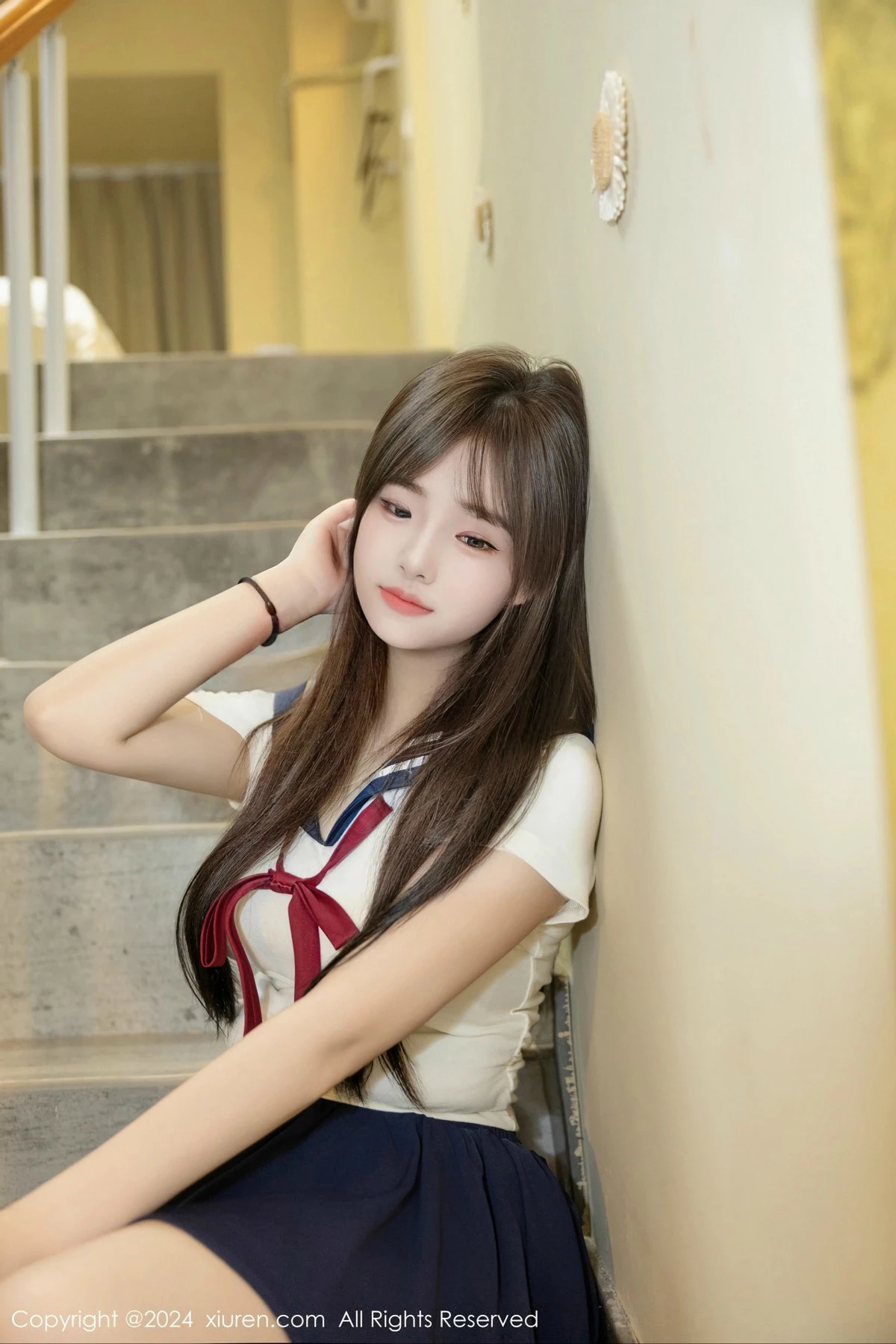 秀人集.com_[XiuRen秀人网]No.9514_模特叶初雪性感白色情趣制服露白色内衣秀完美身材撩人诱惑写真68P