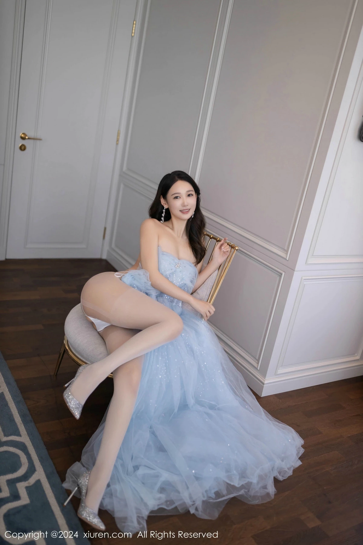 秀人集.com_[XiuRen秀人网]No.9538_模特唐安琪性感淡蓝色薄纱礼裙露白色内衣秀曼妙身姿诱惑写真82P