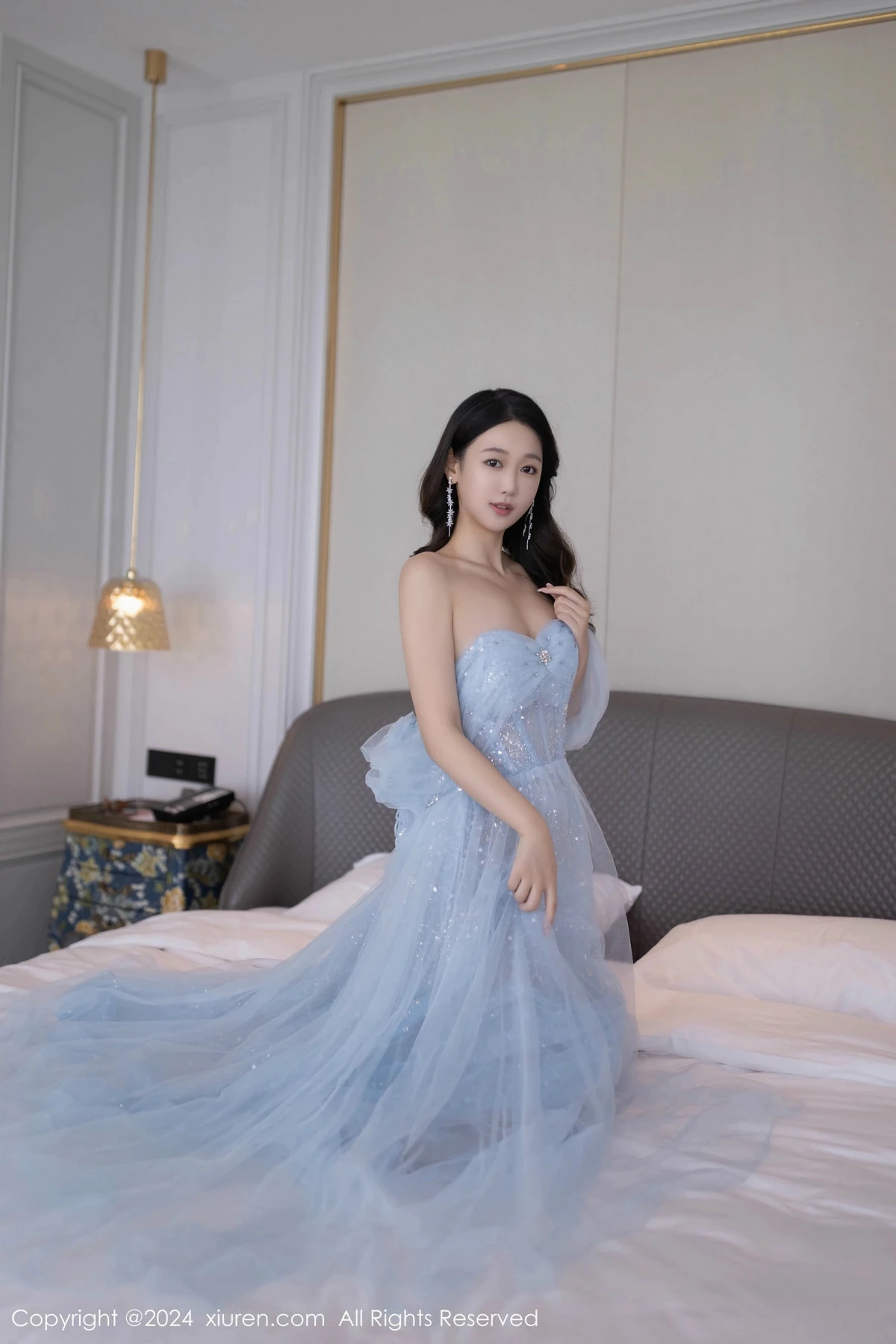 秀人集.com_[XiuRen秀人网]No.9538_模特唐安琪性感淡蓝色薄纱礼裙露白色内衣秀曼妙身姿诱惑写真82P