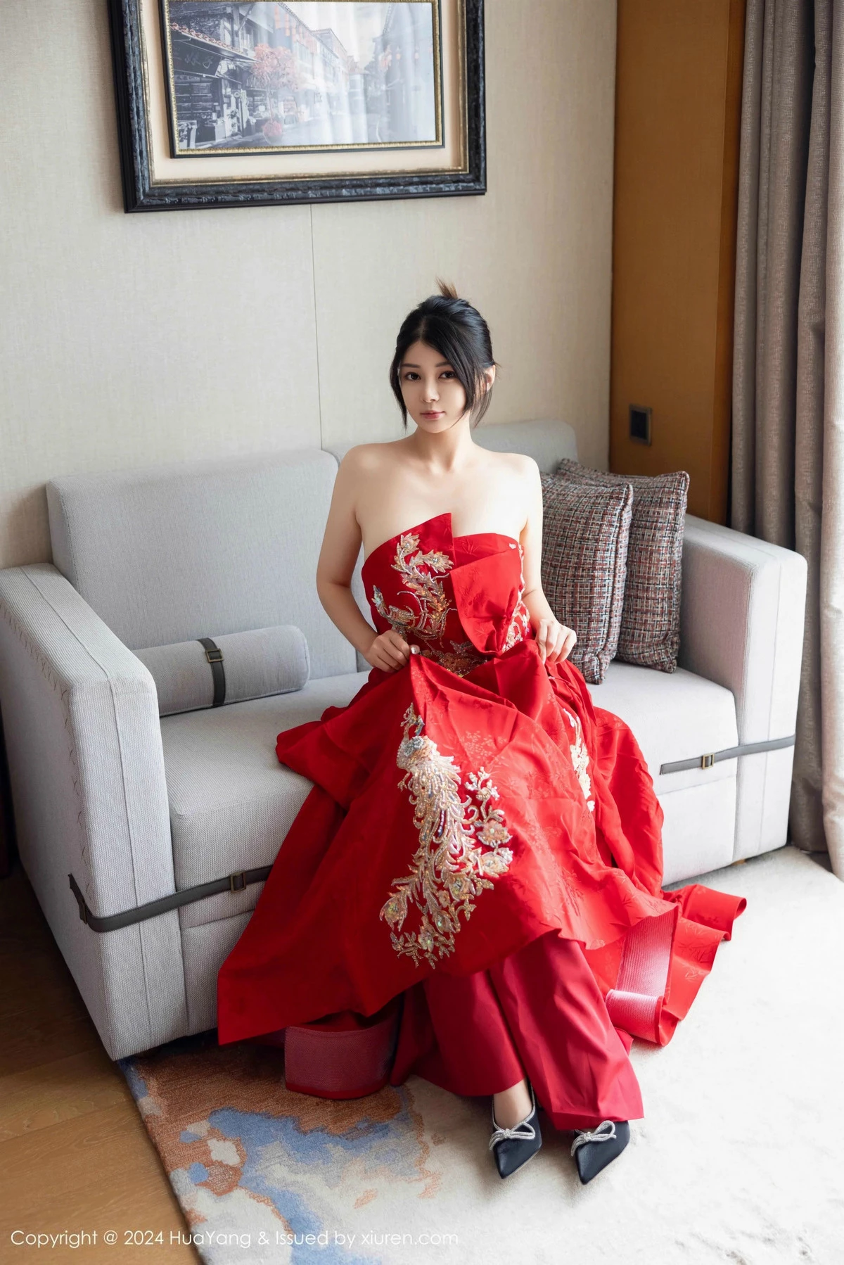 秀人集.com_[HuaYang花漾]Vol.623_模特凯竹Quinn性感红色长裙露紫红内衣秀丰腴身姿完美诱惑写真72P