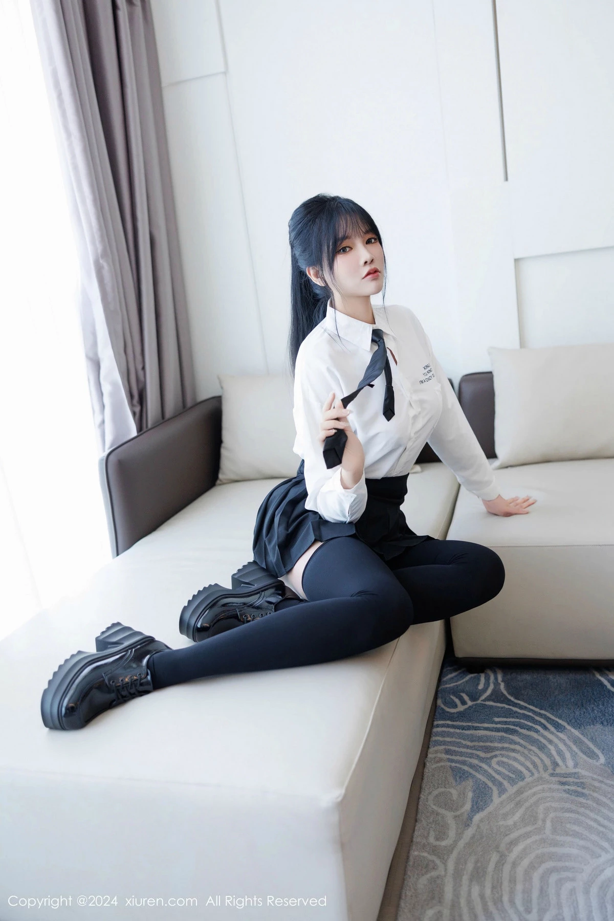 秀人集.com_[XiuRen秀人网]No.9505_模特娜比私房性感黑色蕾丝内衣配超薄肉丝秀凹凸身材诱惑写真88P