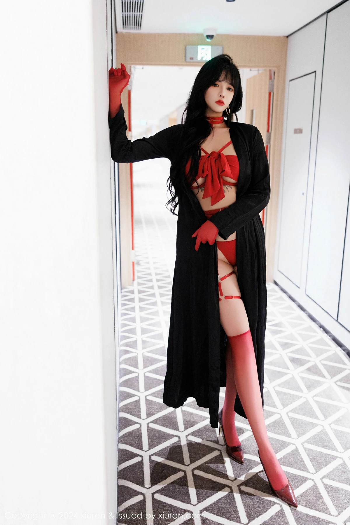 秀人集.com_[XiuRen秀人网]No.9671_模特娜比性感红色情趣内衣配红色丝袜秀凹凸身材完美诱惑写真80P