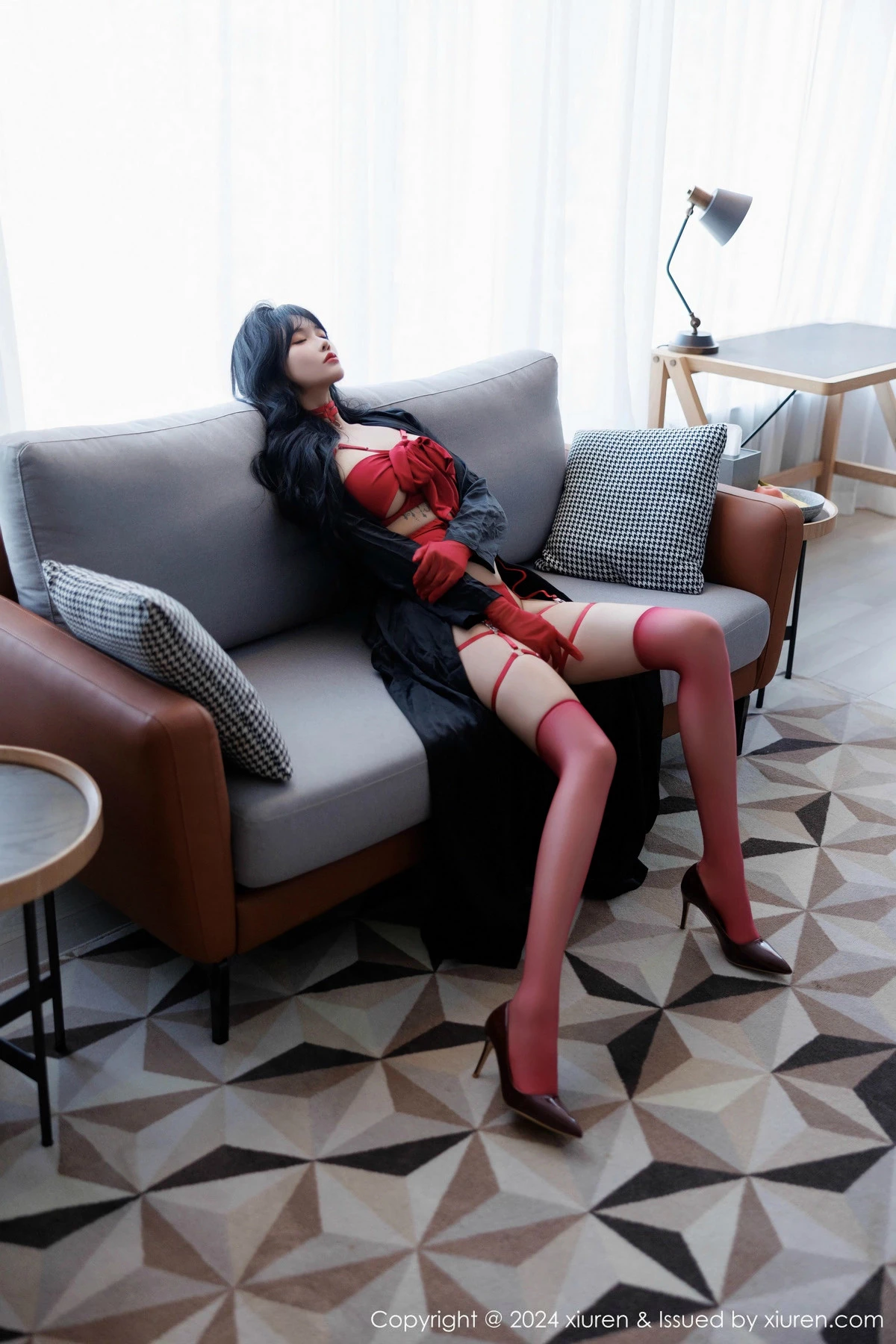 秀人集.com_[XiuRen秀人网]No.9671_模特娜比性感红色情趣内衣配红色丝袜秀凹凸身材完美诱惑写真80P