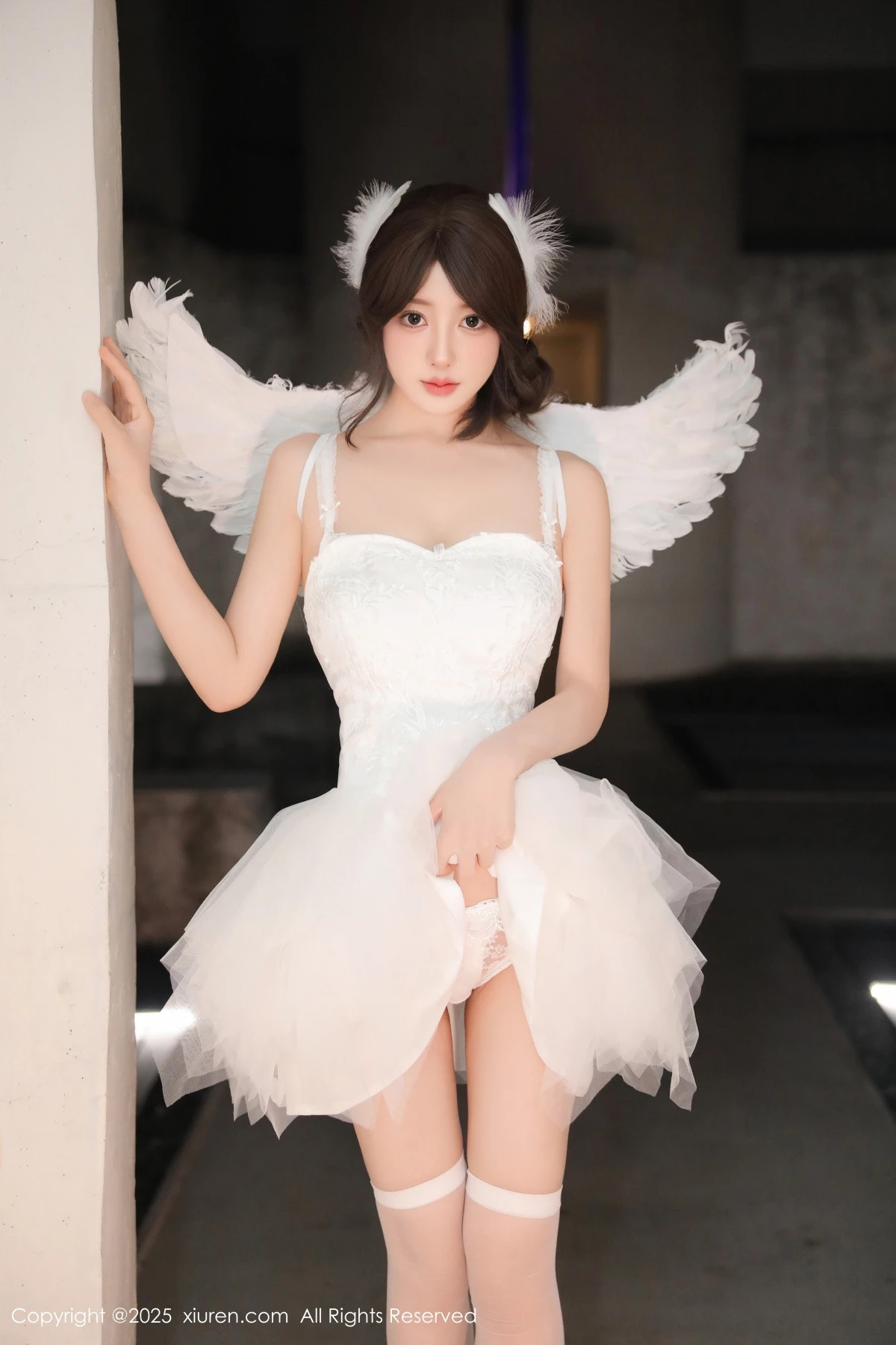 秀人集.com_[XiuRen秀人网]No.9742_模特桃妖夭天使装扮露性感白色内衣配白丝袜秀曼妙身材诱惑写真82P