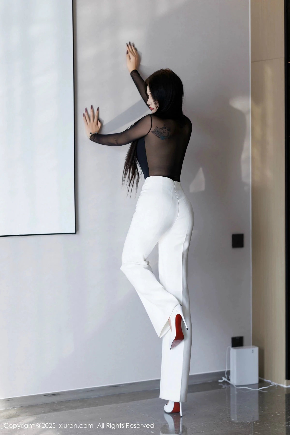 秀人集.com_[XiuRen秀人网]No.9755_模特娜比性感黑色情趣内衣配黑丝吊袜秀凹凸身材完美诱惑写真91P