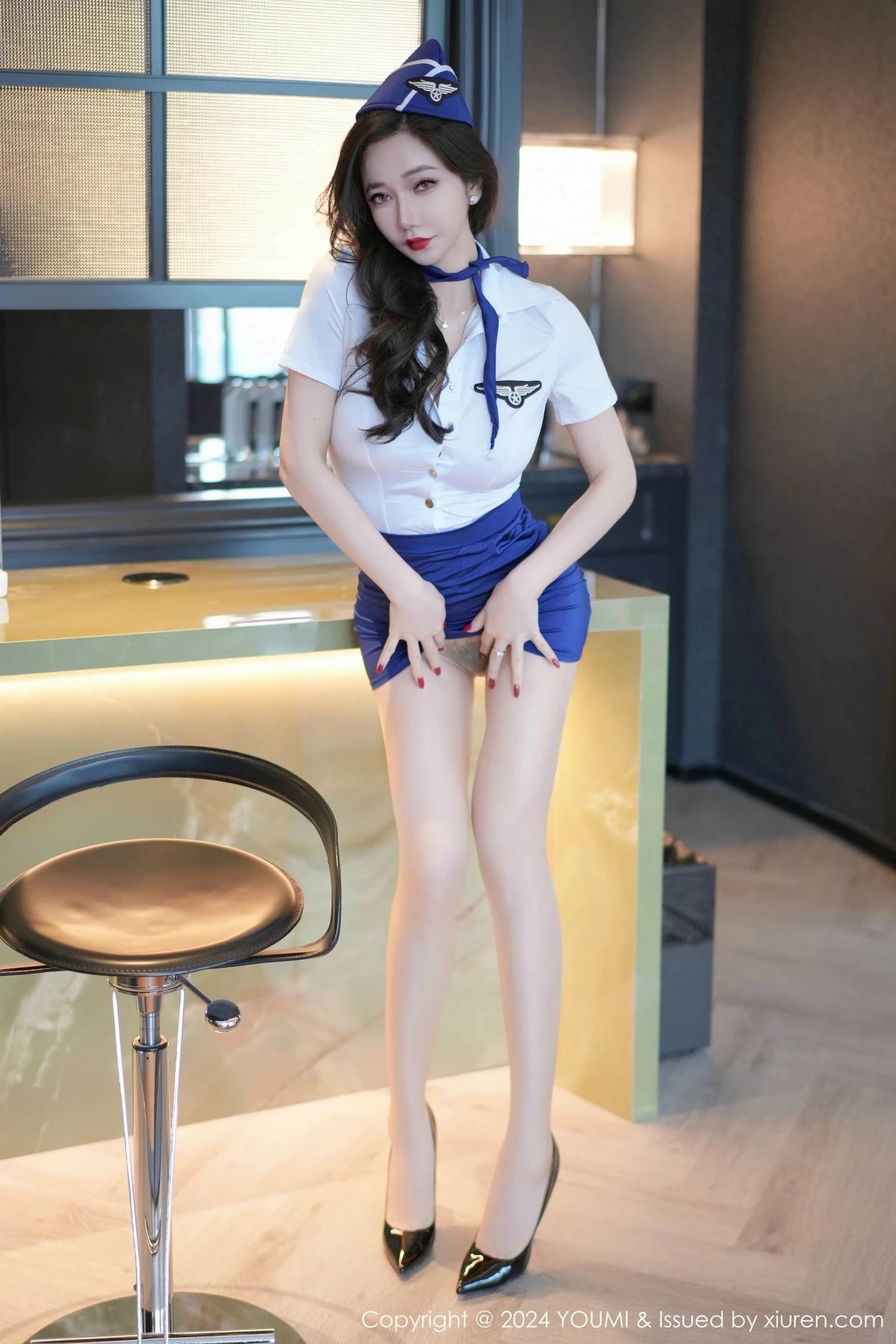秀人集.com_[YouMi尤蜜荟]Vol.1115_模特心妍小公主性感空姐制服配超薄肉丝秀凹凸身材惹火诱惑写真79P