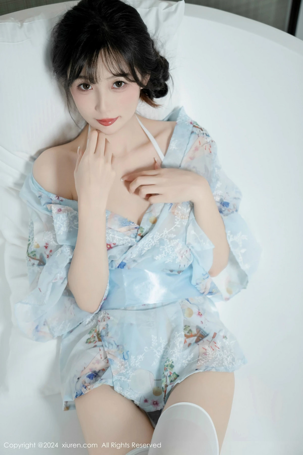 秀人集.com_[XiuRen秀人网]No.9632_模特林星阑性感浅蓝色连衣短裙配白色丝袜秀曼妙身姿诱惑写真85P