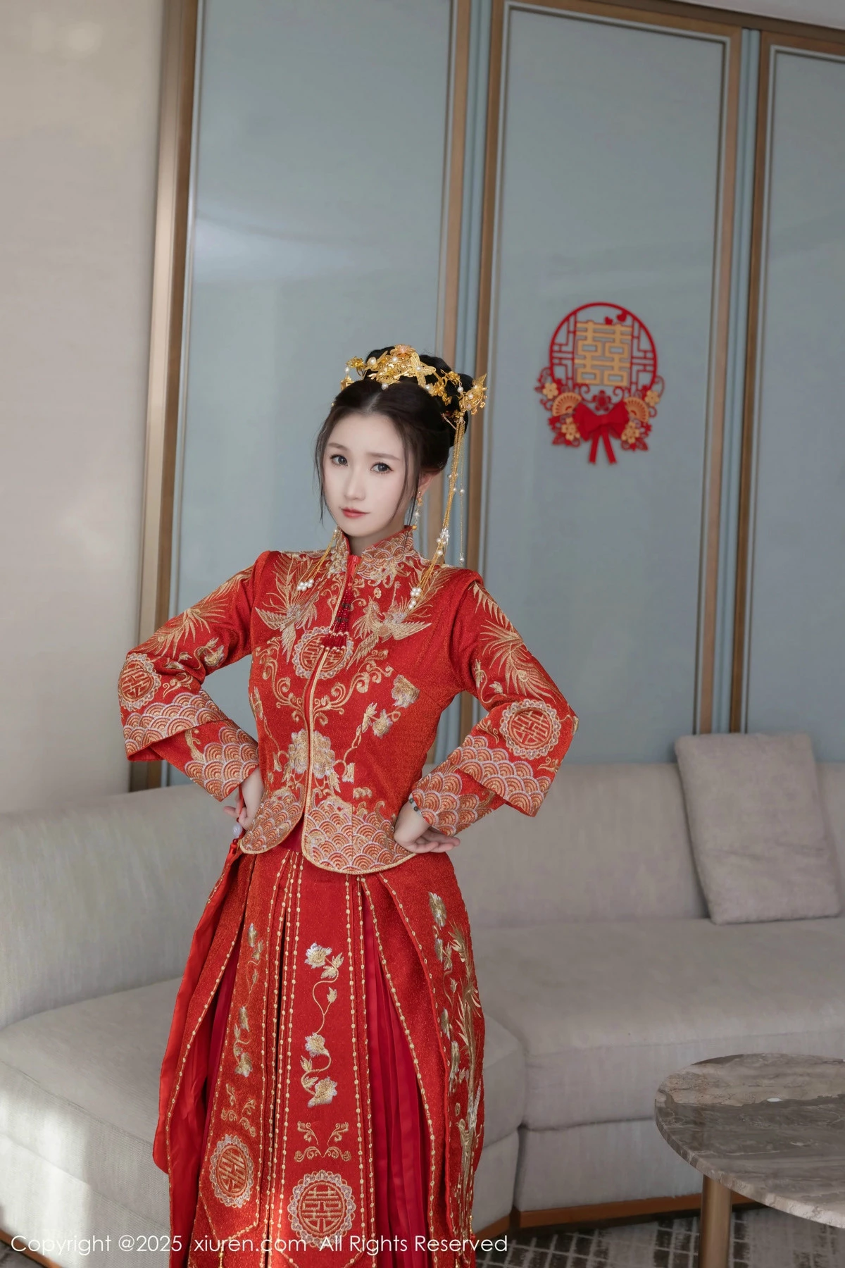 秀人集.com_[XiuRen秀人网]No.9811_模特杏子Yada性感新娘装红色情趣内衣配超薄肉丝秀美腿诱惑写真84P