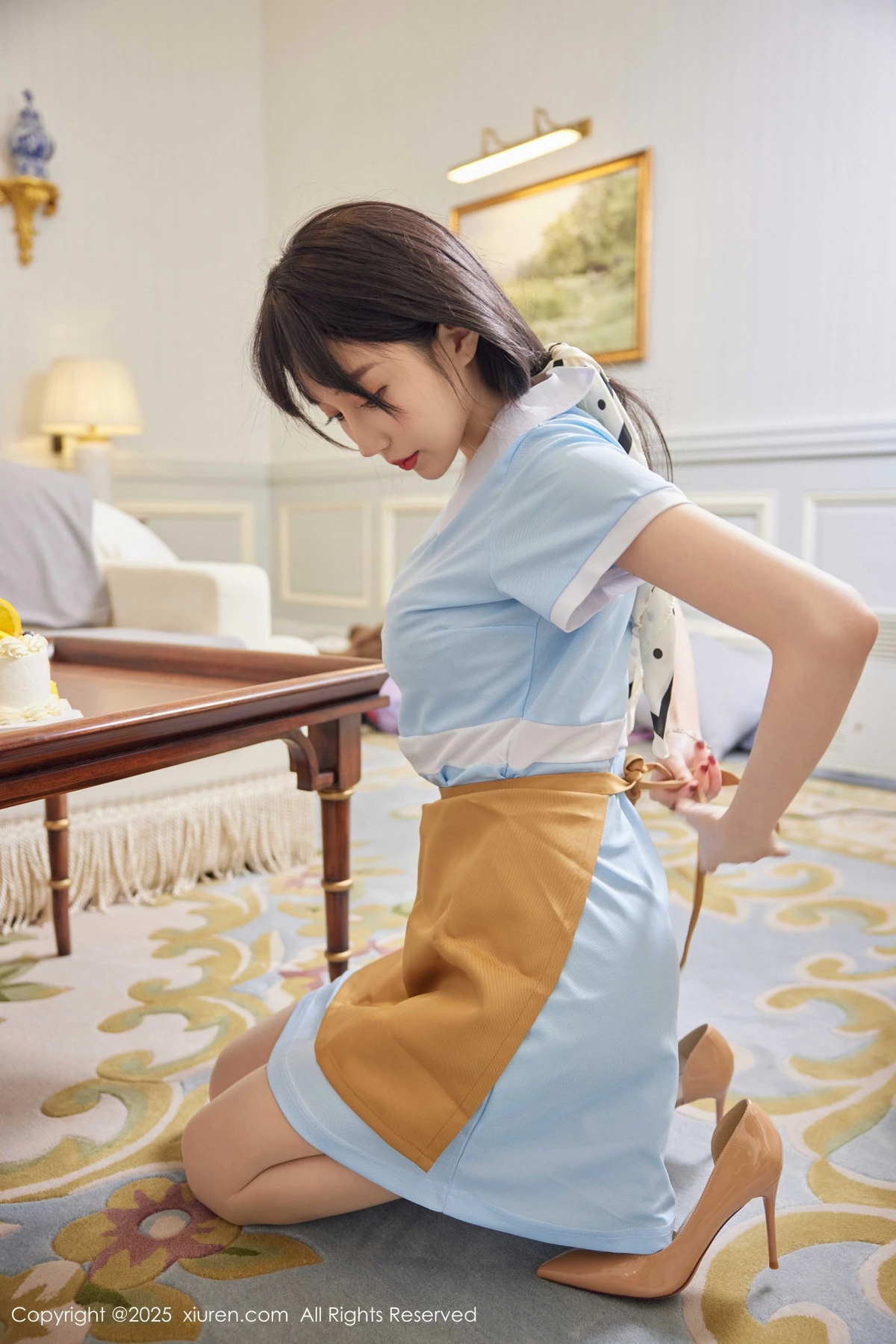 秀人集.com_[XiuRen秀人网]No.9864_模特玥儿玥er性感蓝色连衣短裙配超薄肉丝秀曼妙身材诱惑写真82P