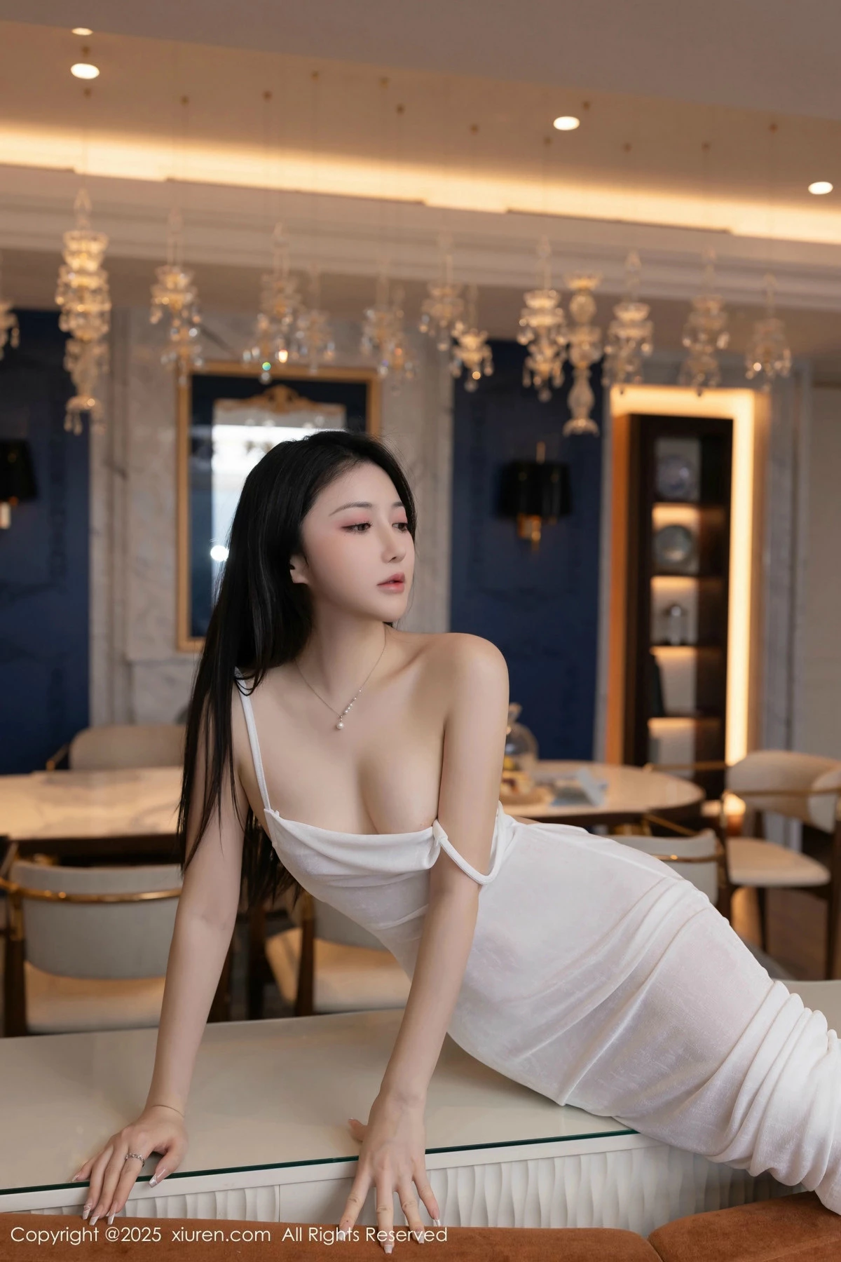 秀人集.com_[XiuRen秀人网]No.9780_模特鱼子酱Fish私房性感白色透视连衣长裙秀惹火身材诱惑写真80P