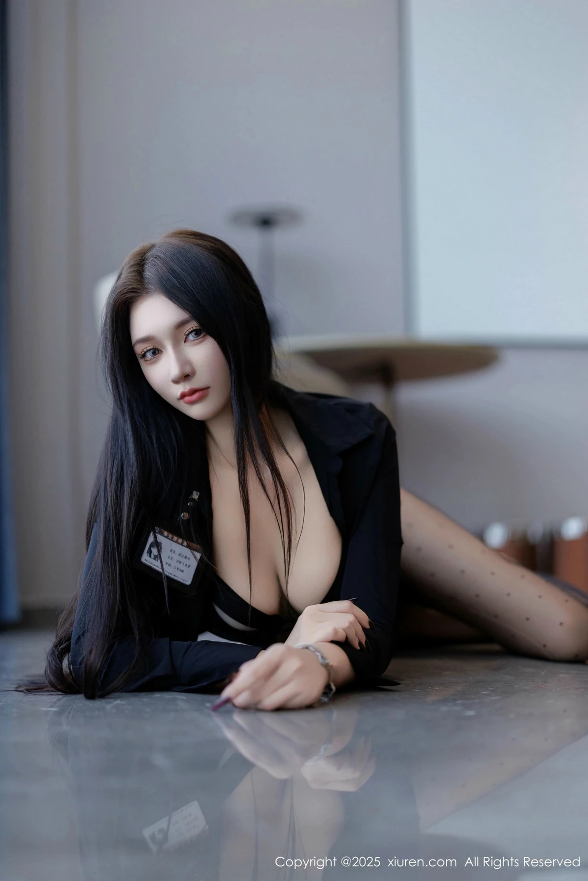 秀人集.com_[XiuRen秀人网]No.9969_模特娜比性感黑衬衫露黑色情趣内衣配超薄黑丝秀凹凸身材诱惑写真78P