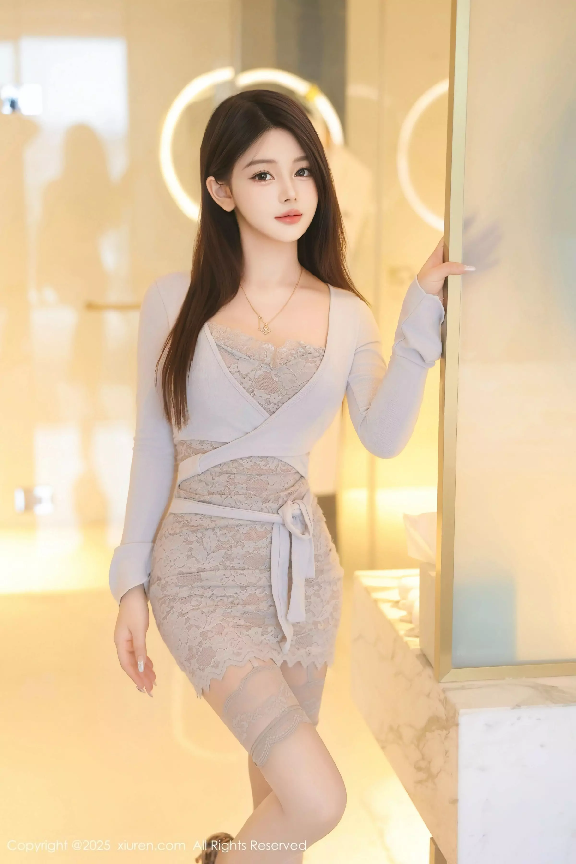 秀人集.com_[XiuRen秀人网]No.10083_模特爱酱里性感灰色情趣连衣短裙配肉丝吊袜秀完美身材诱惑写真97P