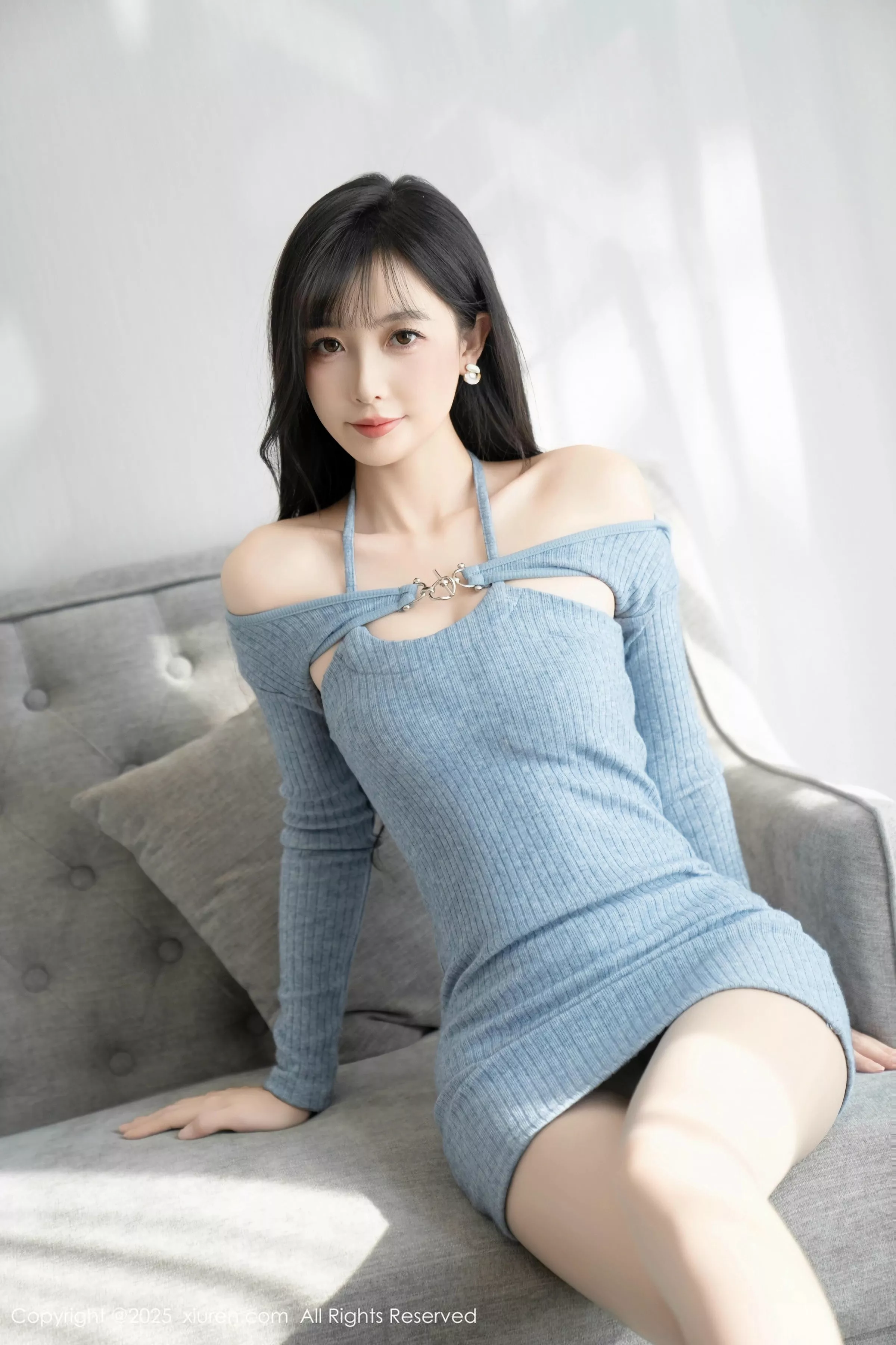 秀人集.com_[XiuRen秀人网]No.10124_模特樱桃小阑子性感浅蓝色连衣短裙配灰丝袜秀曼妙身姿诱惑写真86P